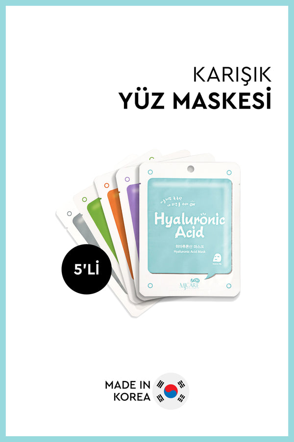 5'li Karışık Yüz Maskesi