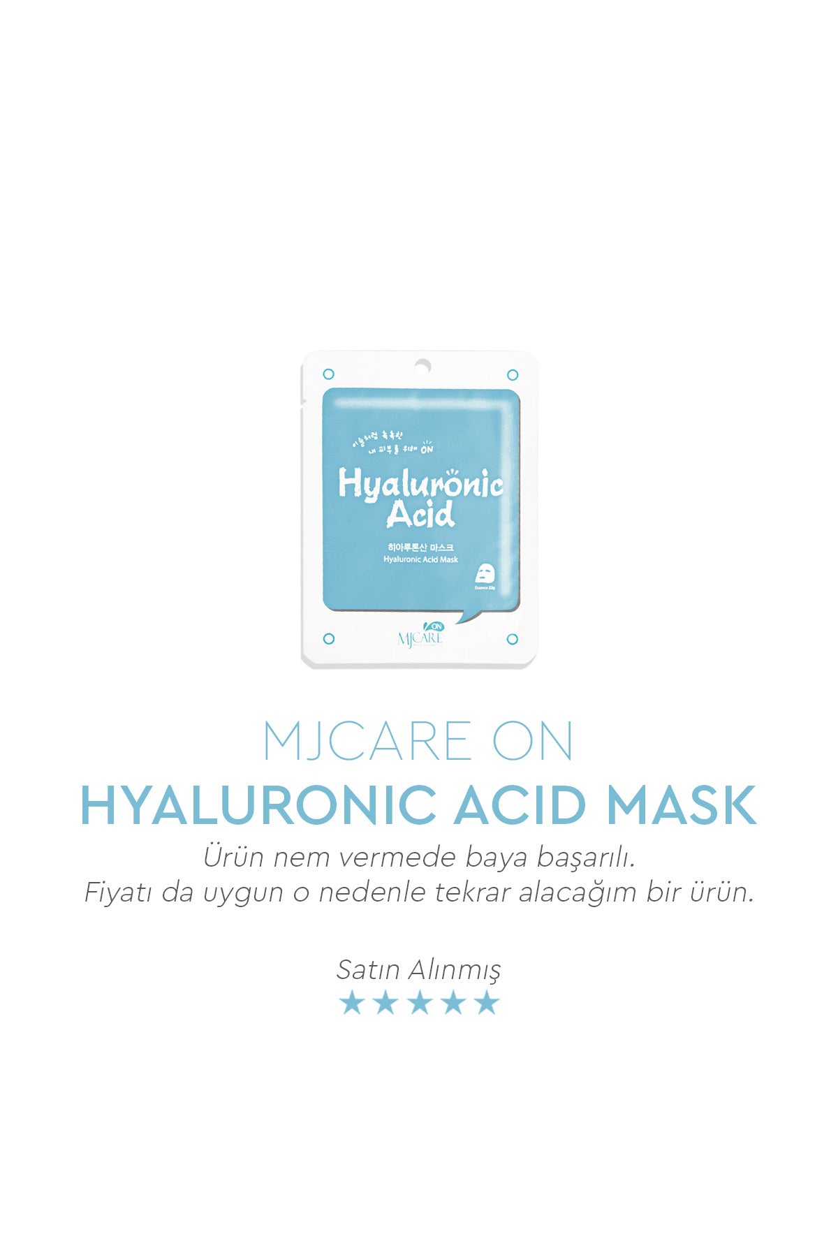 On Hyaluronic Acid Mask Hyalüronik Asit Özlü Yüz Maskesi 5'li