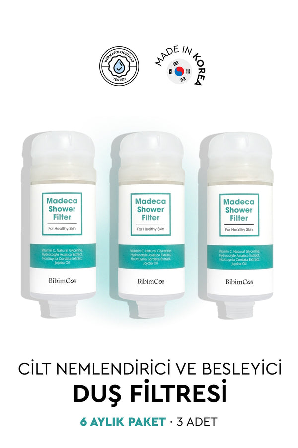 Madeca Shower Filter - Cilt Nemlendirici ve Besleyici Duş Filtresi 3'lü (6 Aylık Paket)