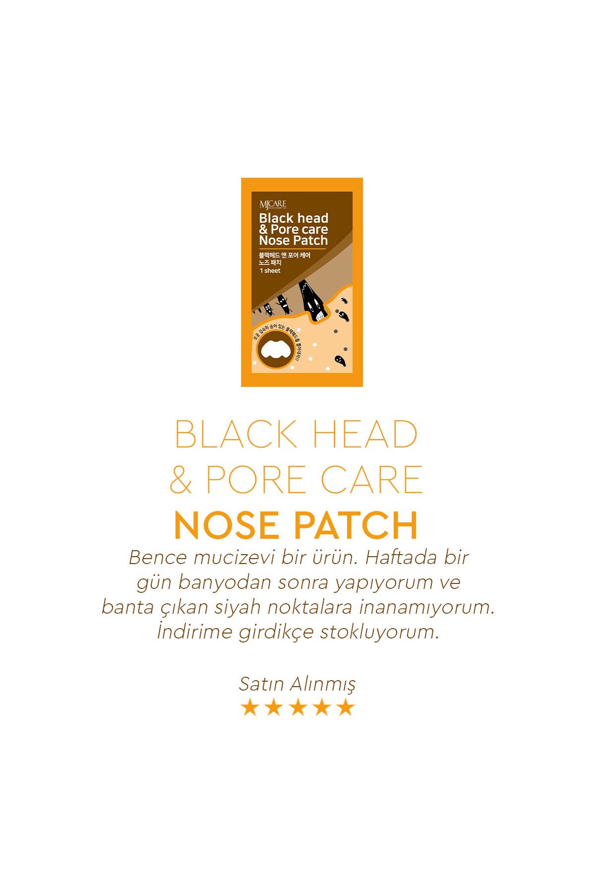 Nose Patch Siyah Nokta Ve Gözenek Için Temizleyici Burun Bandı 10'lu