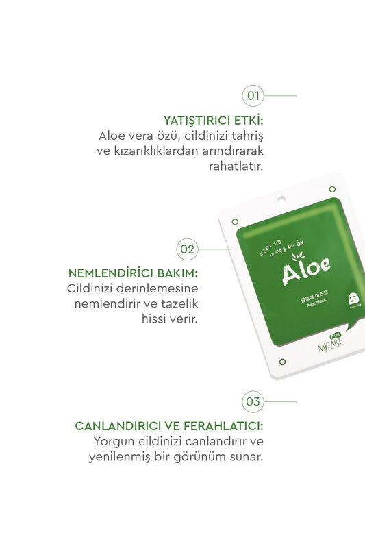 MJCare On Aloe aloe vera özlü yüz maskesi 10'lu paket – detay 1