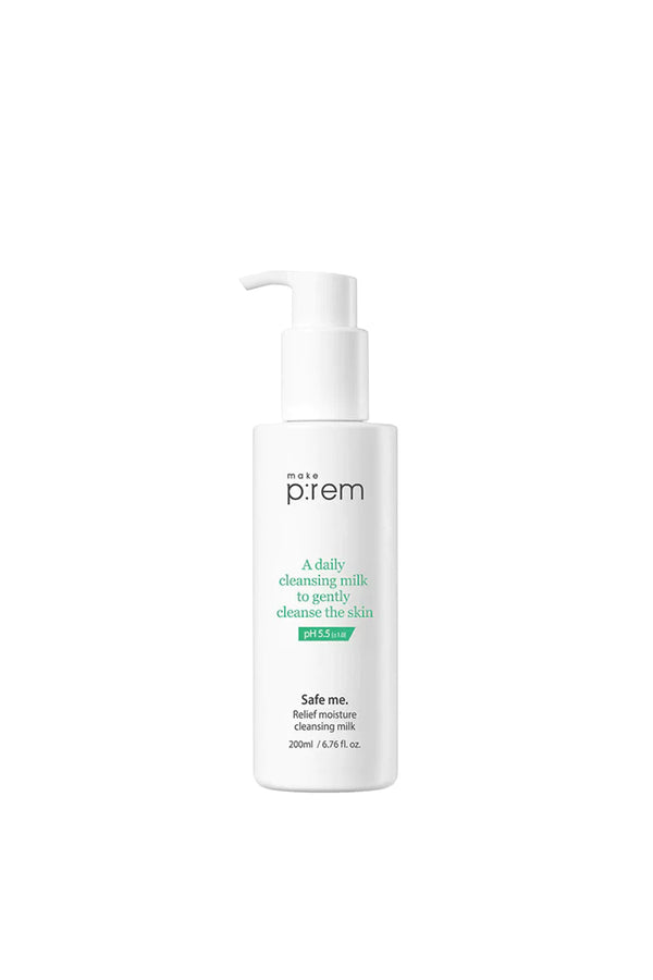 Make prem Safe Me Relief Moisture Cleansing Milk 200ml - Moisturizing Facial Cleansing Milk