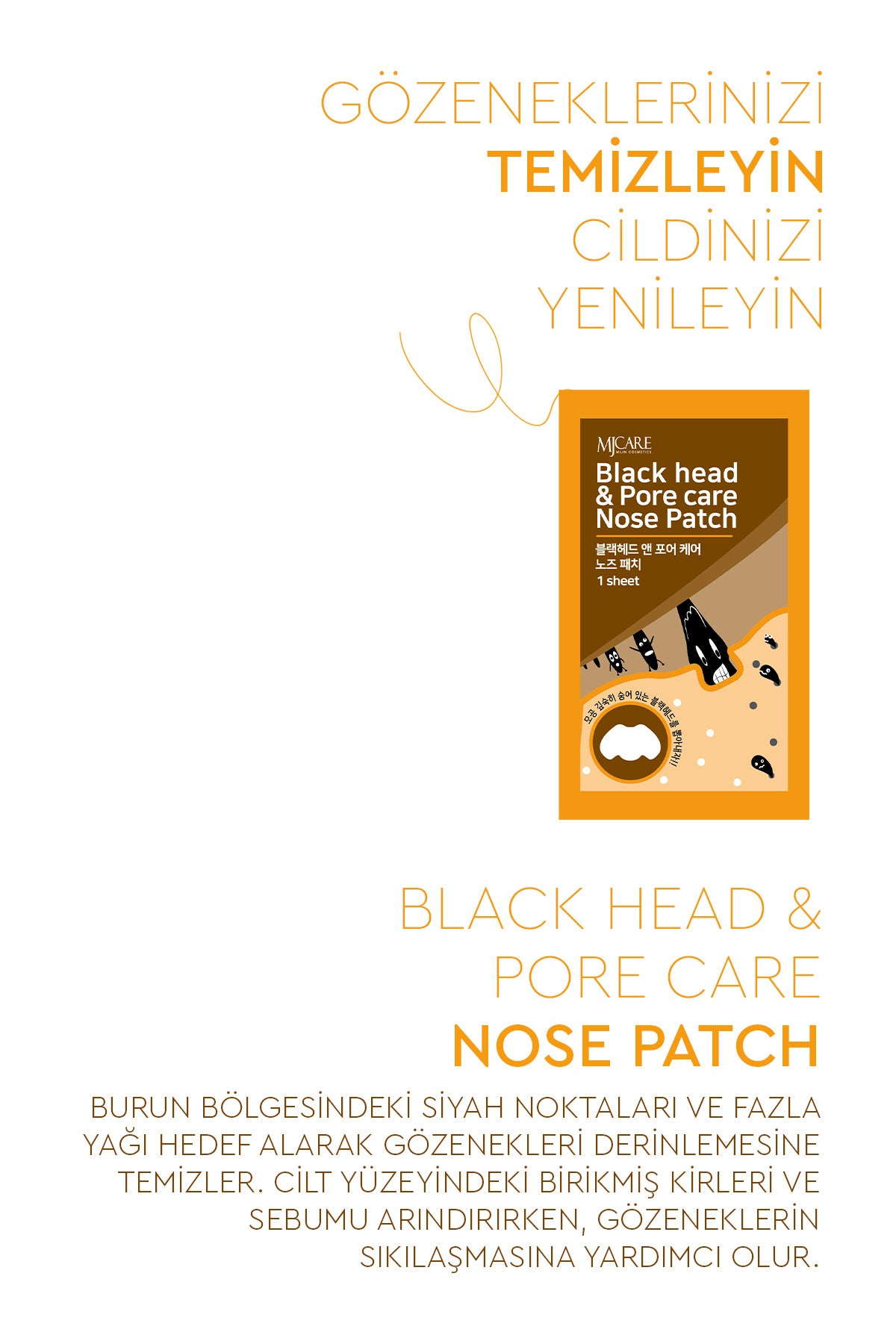 Nose Patch Siyah Nokta Ve Gözenek Için Temizleyici Burun Bandı 10'lu