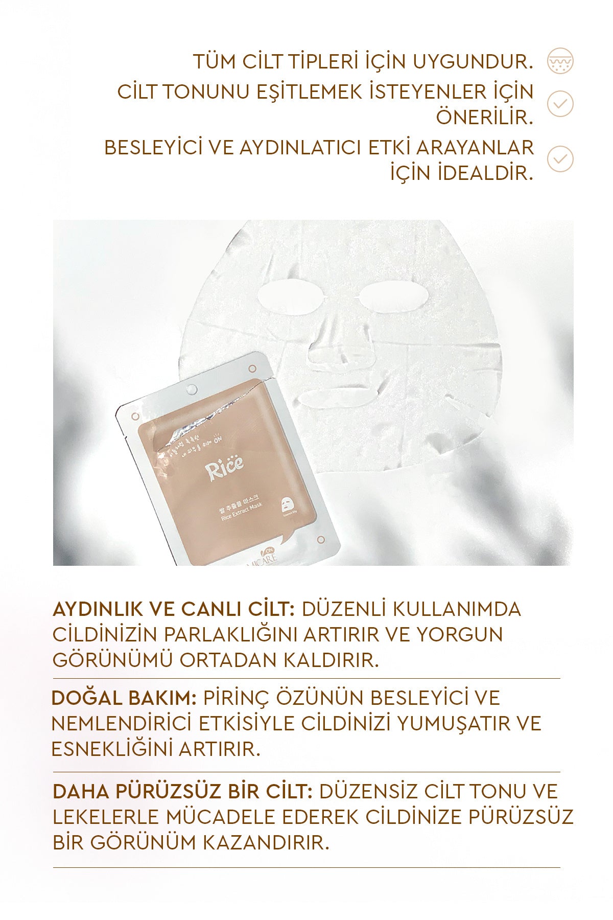 On Rice Extract Mask - Pirinç Özlü Yüz Maskesi 5'li