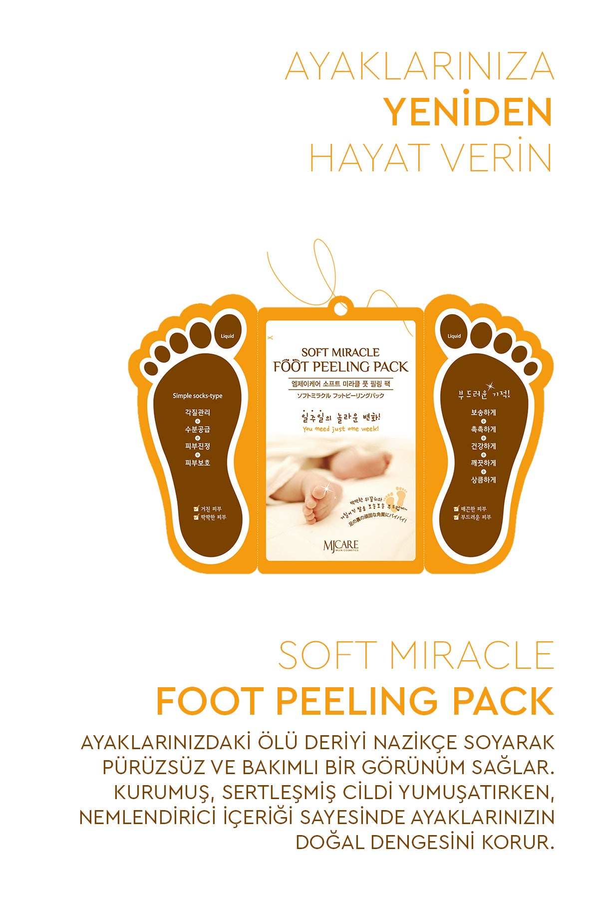 Miracle Foot Peeling Pack - Çorap Tipi Ayak Peeling Maskesi 2'li
