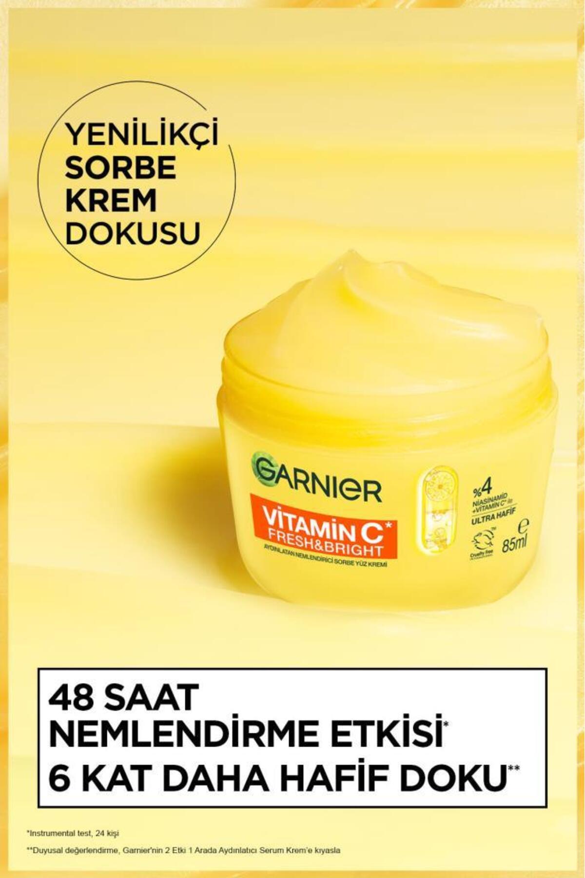 Garnier C Vitamini Fresh & Bright Aydınlatıcı Nemlendirici Sorbe Yüz Kremi 85 ML, Vegan & Cruelty Free 2