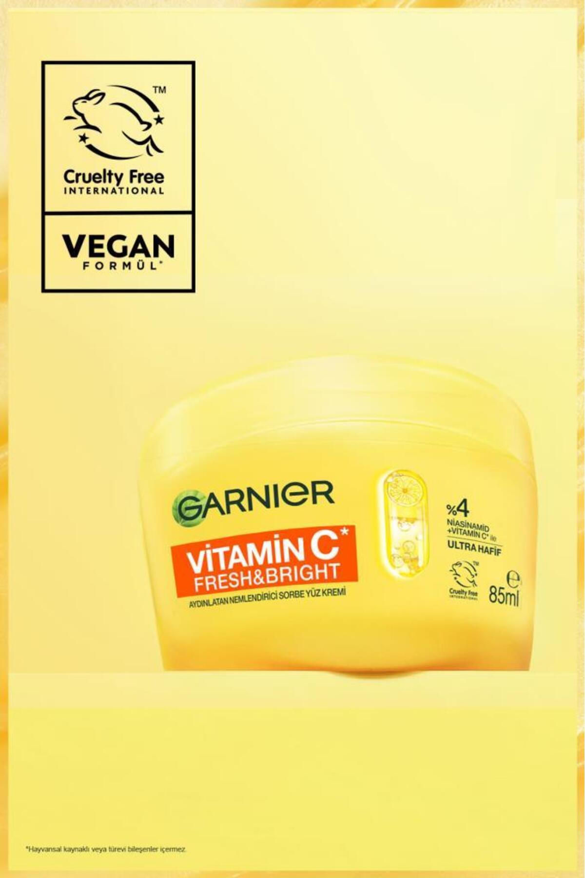 Garnier C Vitamini Fresh & Bright Aydınlatıcı Nemlendirici Sorbe Yüz Kremi 85 ML, Vegan & Cruelty Free 8