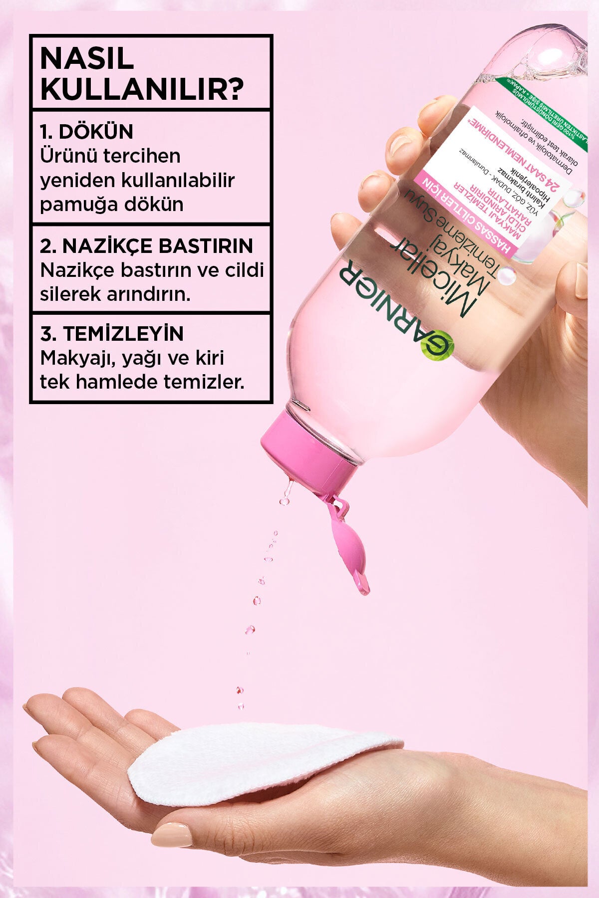 Garnier Micellar Makyaj Temizleme Suyu 400ML, 24 Saat Nemlendirme, Hassas Ciltler için 6