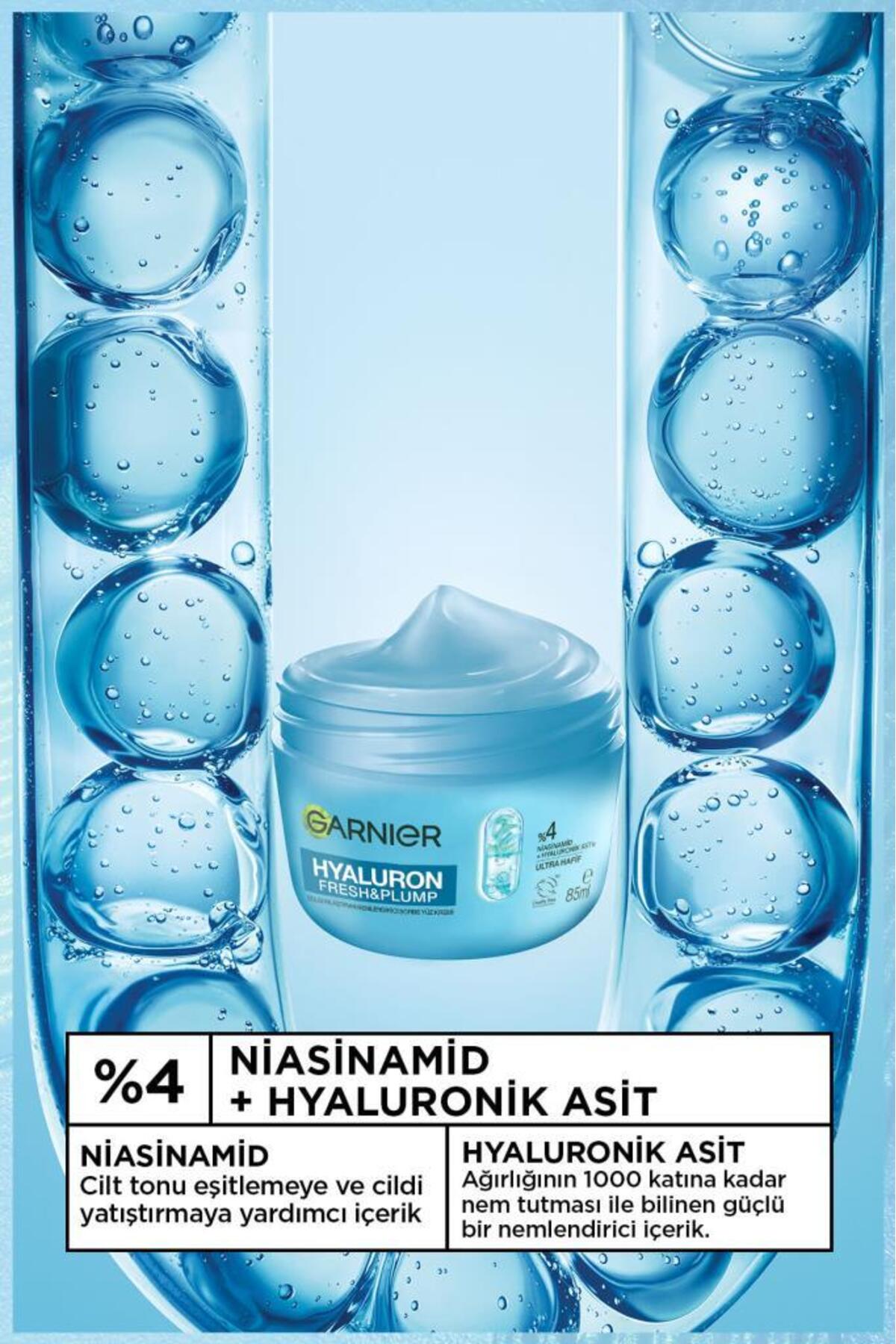Garnier Hyaluron Fresh & Plump Dolgunlaştıran Nemlendirici Sorbe Yüz Kremi 85 ML, Vegan & Cruelty Free 3