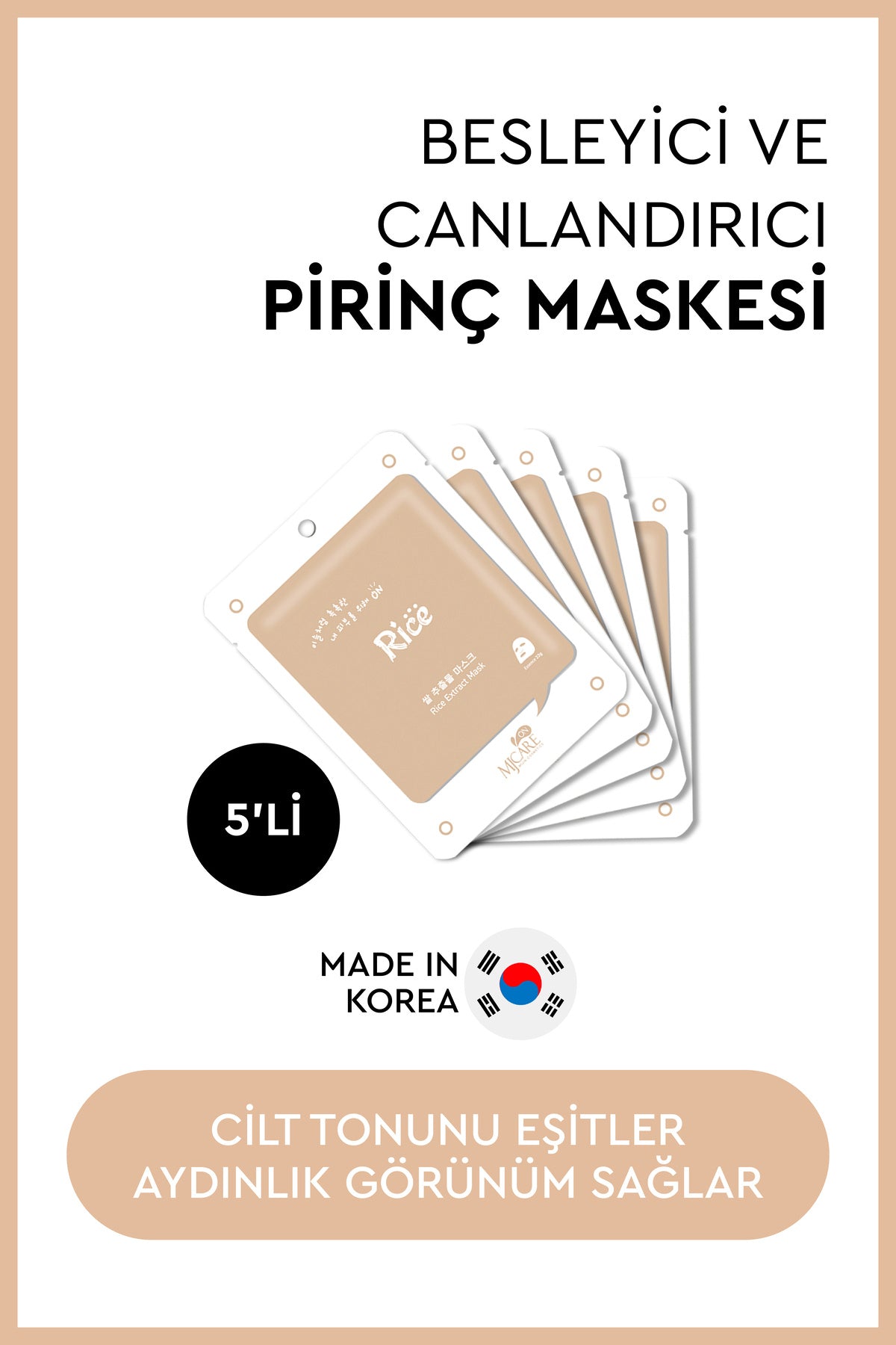 On Rice Extract Mask - Pirinç Özlü Yüz Maskesi 5'li