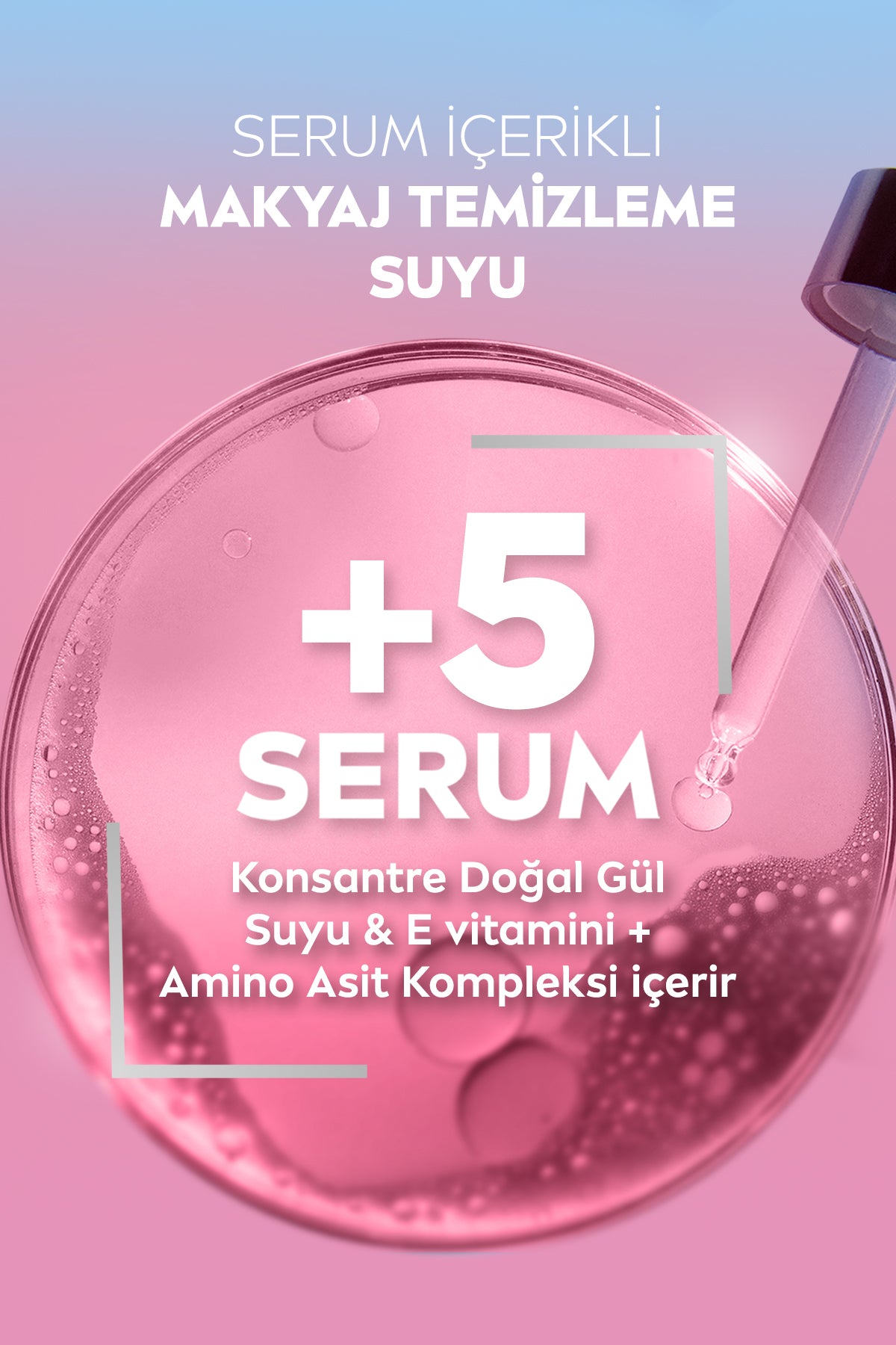 Aqua Rose Gül Suyu İçeren Çift Fazlı Micellar Makyaj Temizleme Suyu 400ml,Yüz Göz Dudak, Aydınlatıcı 6