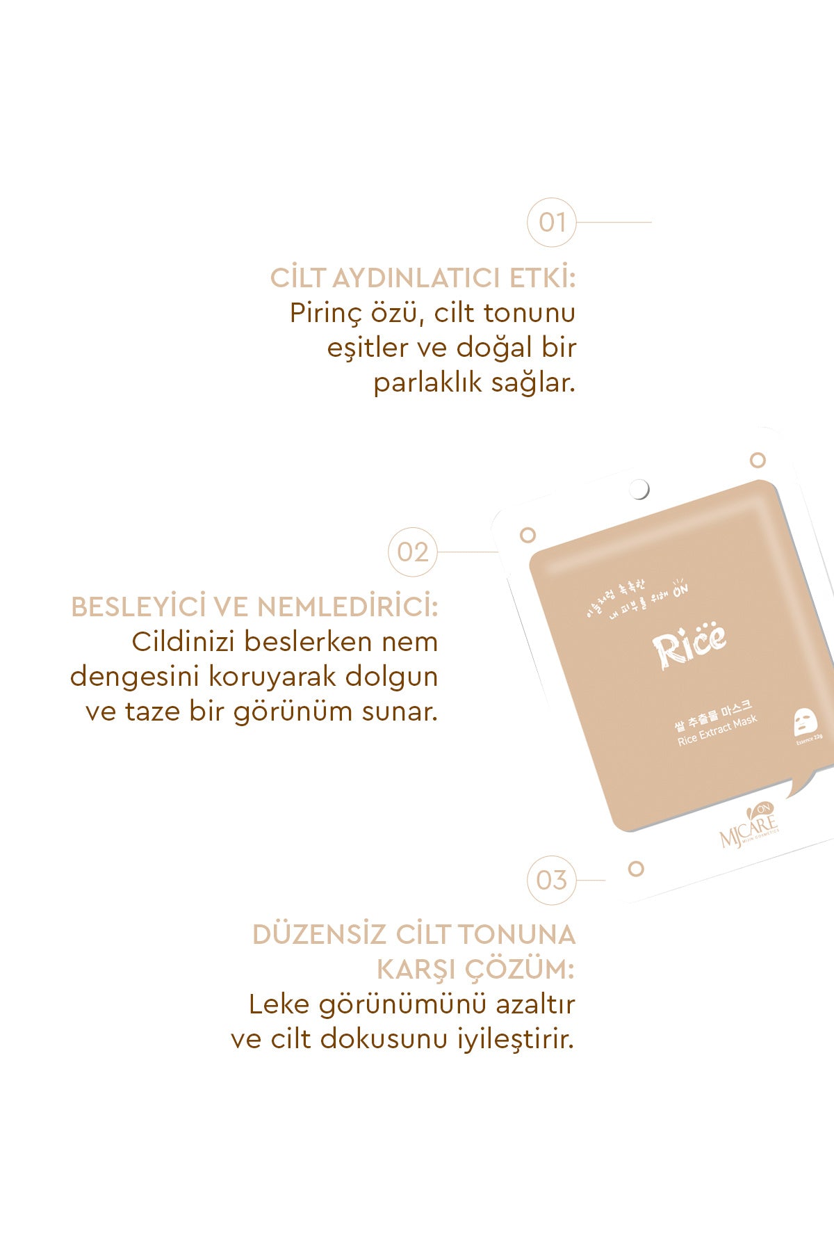 On Rice Extract Mask - Pirinç Özlü Yüz Maskesi 20'li