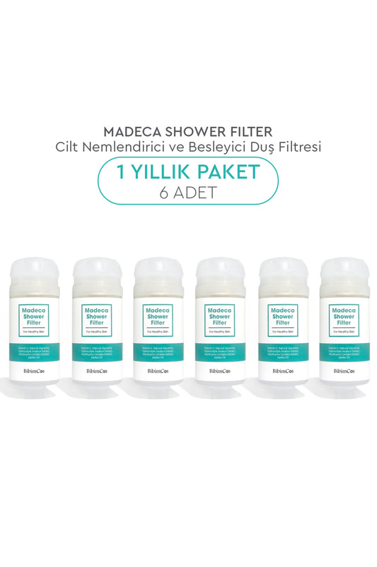 Madeca Shower Filter - Cilt Nemlendirici ve Besleyici Duş Filtresi 6'lı (1 Yıllık Paket)