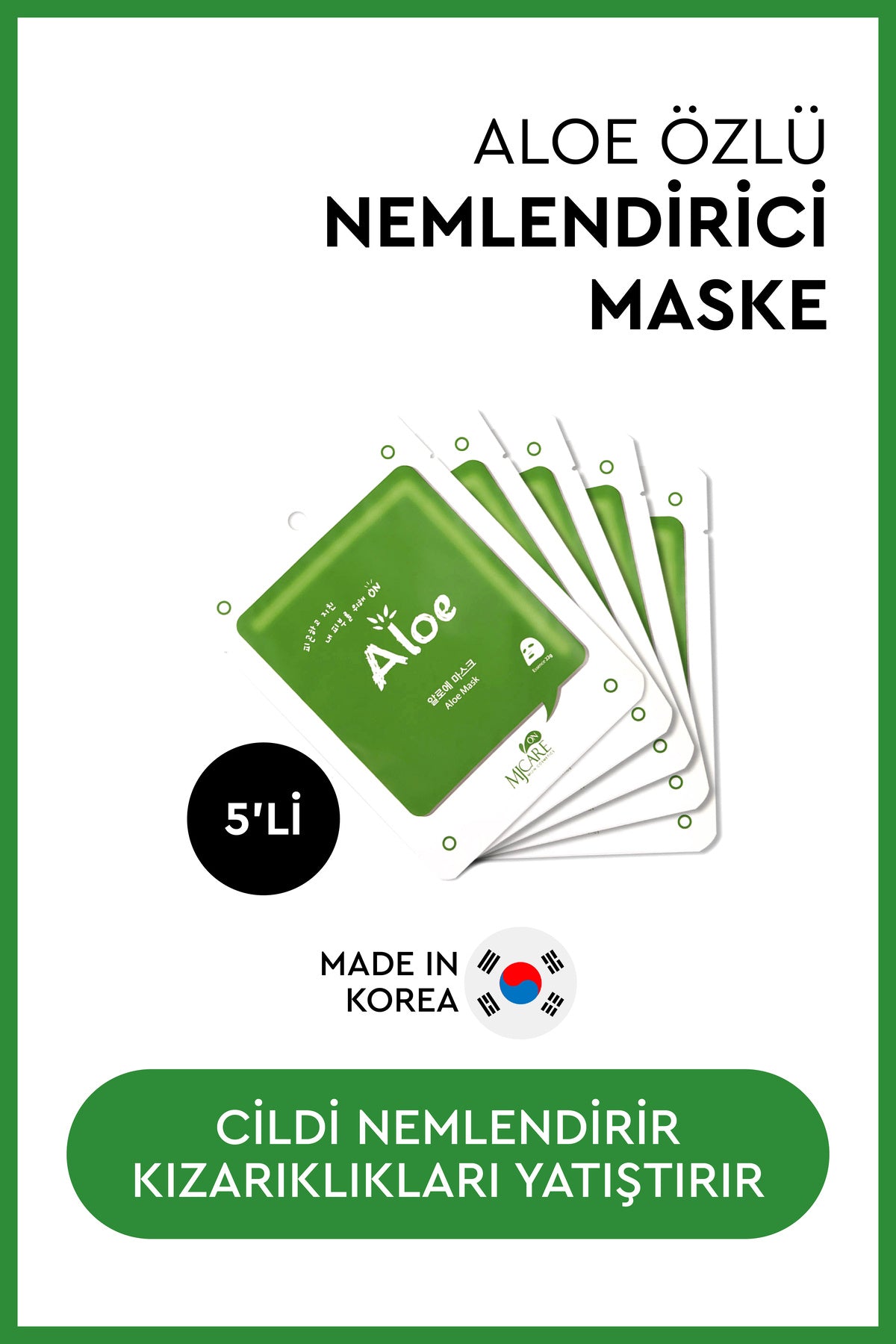 Aloe Vera Özlü Yüz Maskesi 5'li 88092208001605