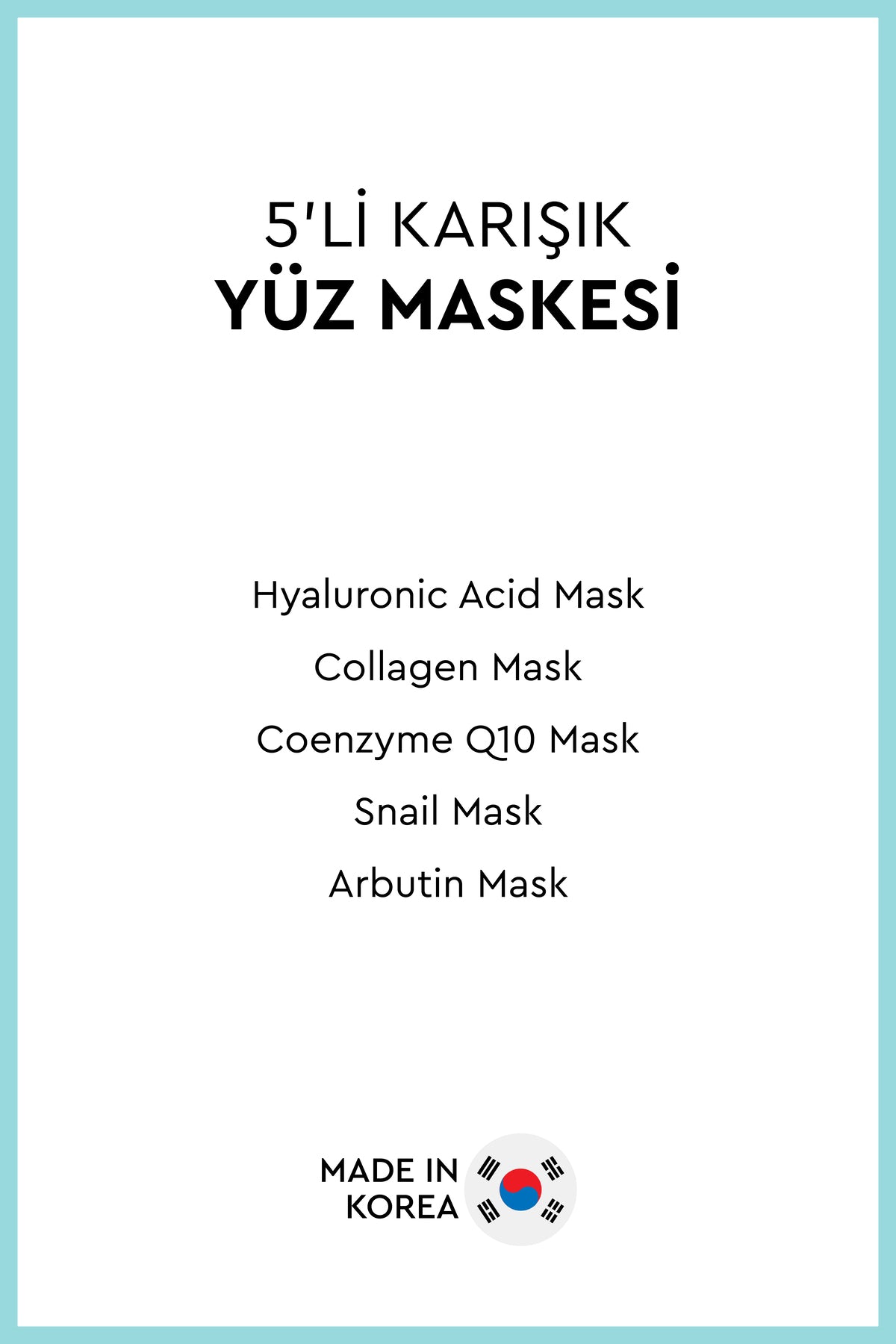 5'li Karışık Yüz Maskesi 2