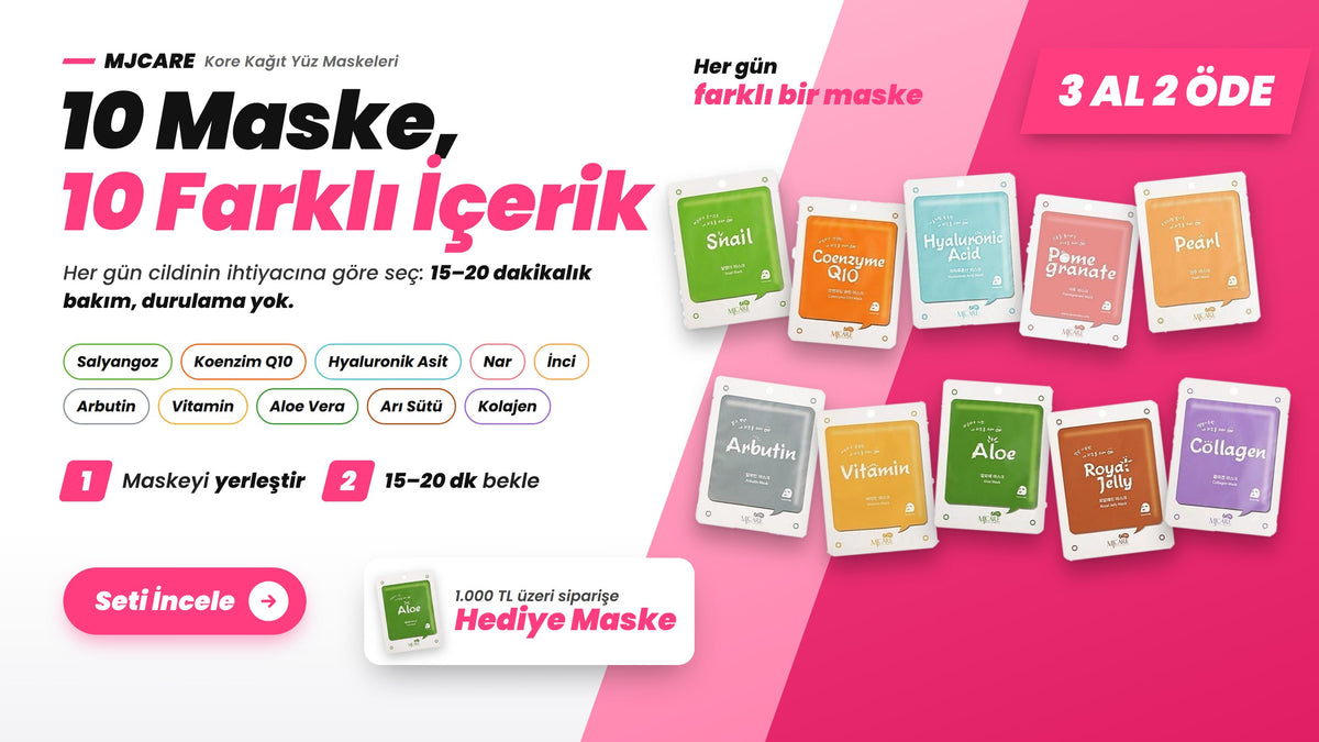 MJCare 10'lu Karışık Yüz Maskesi - 10 Maske, 10 Farklı İçerik
