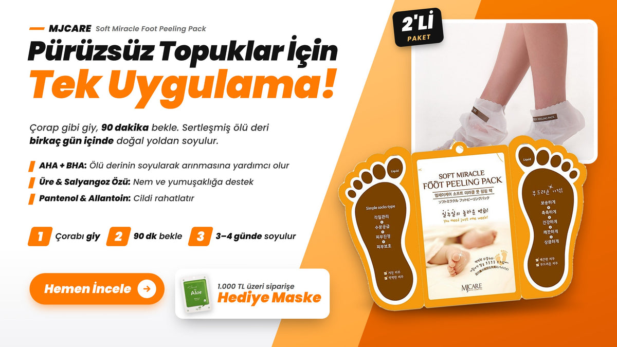 MJCare Ayak Peeling Maskesi 2'li - Pürüzsüz Topuklar İçin Tek Uygulama