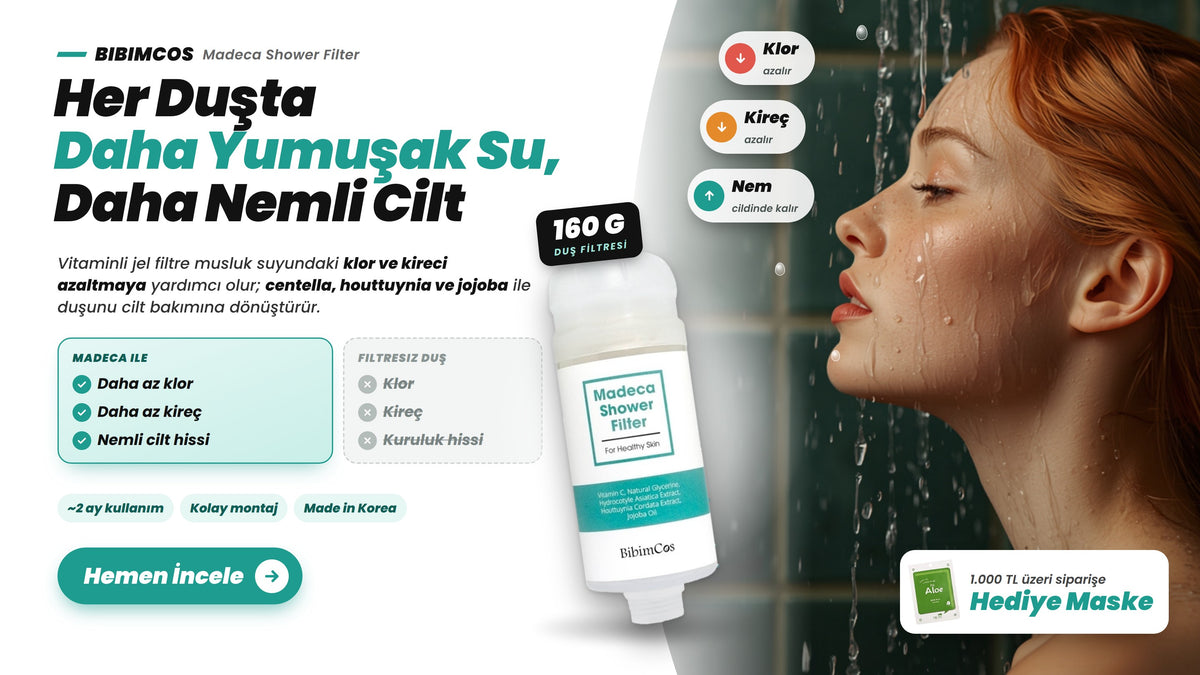 Bibimcos Madeca Shower Filter - Her Duşta Daha Yumuşak Su, Daha Nemli Cilt