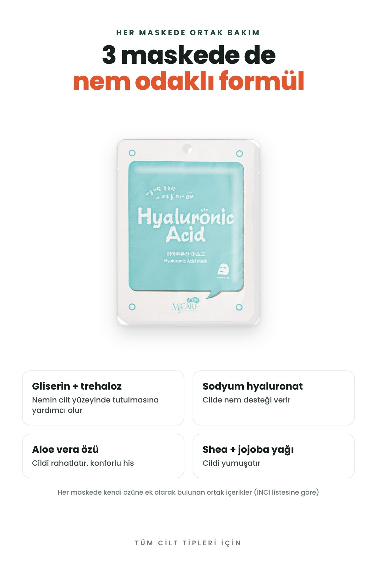 Mjcare 15'li Karışık Yüz Maskesi Seti - Aloe Vera, Kolajen ve Hyaluronik Asit Kağıt Maske (3x5) 3
