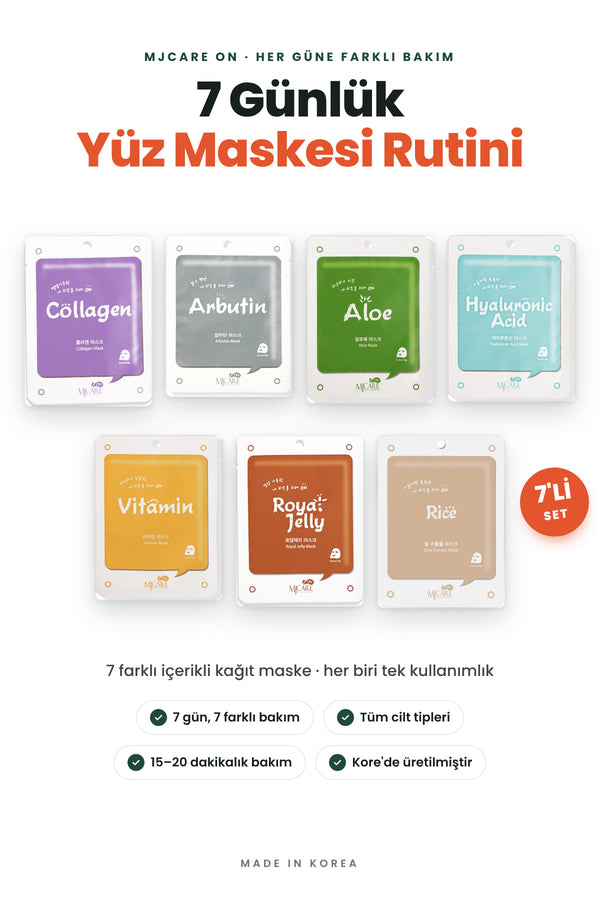 Mjcare 7 Günlük Yüz Maskesi Rutini - Her Güne Farklı 7'li Maske Seti