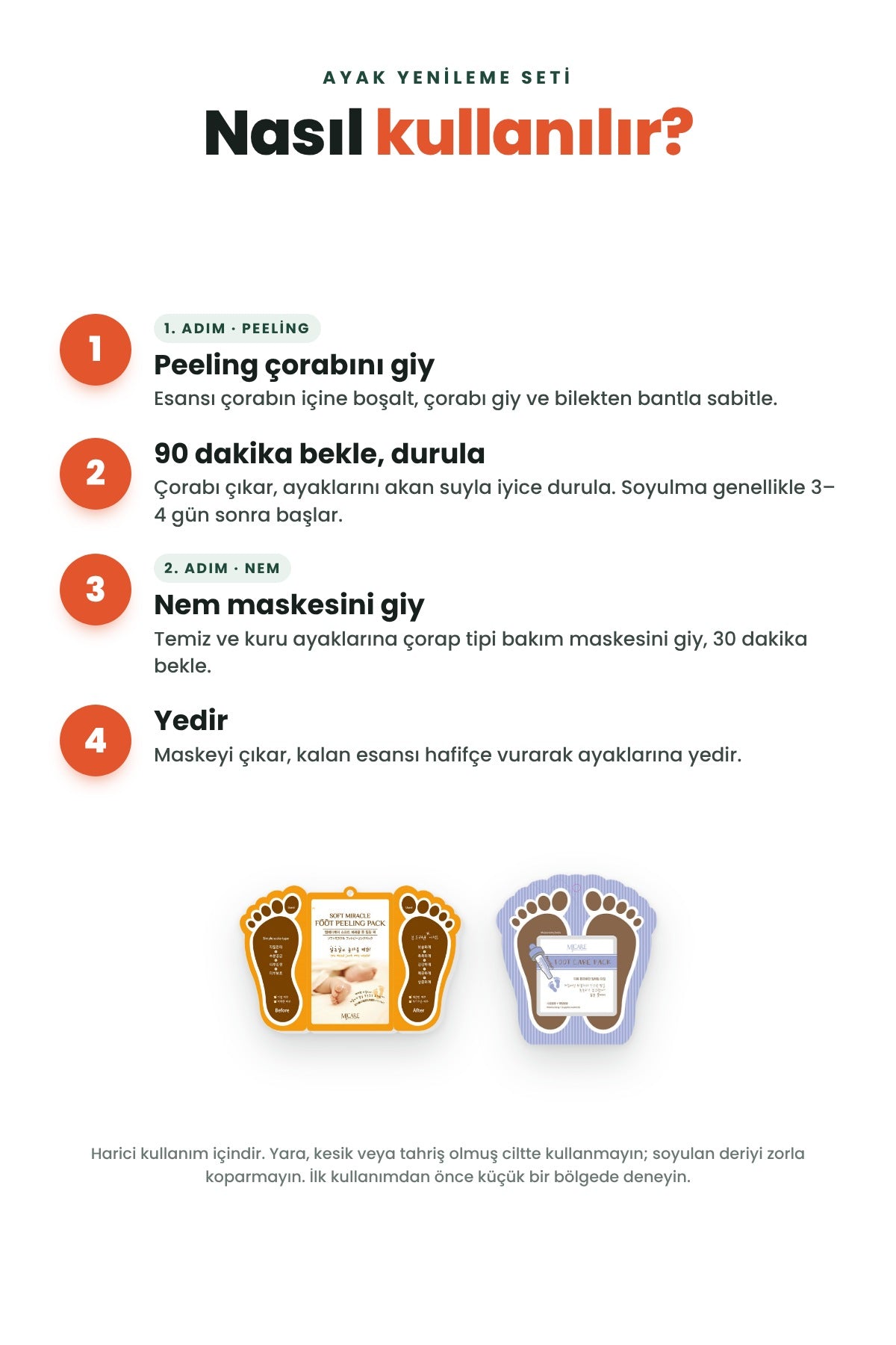 Mjcare Ayak Yenileme Seti - Soyulan Ayak Peeling Maskesi + Nemlendirici Çorap Tipi Ayak Bakım Maskesi 4
