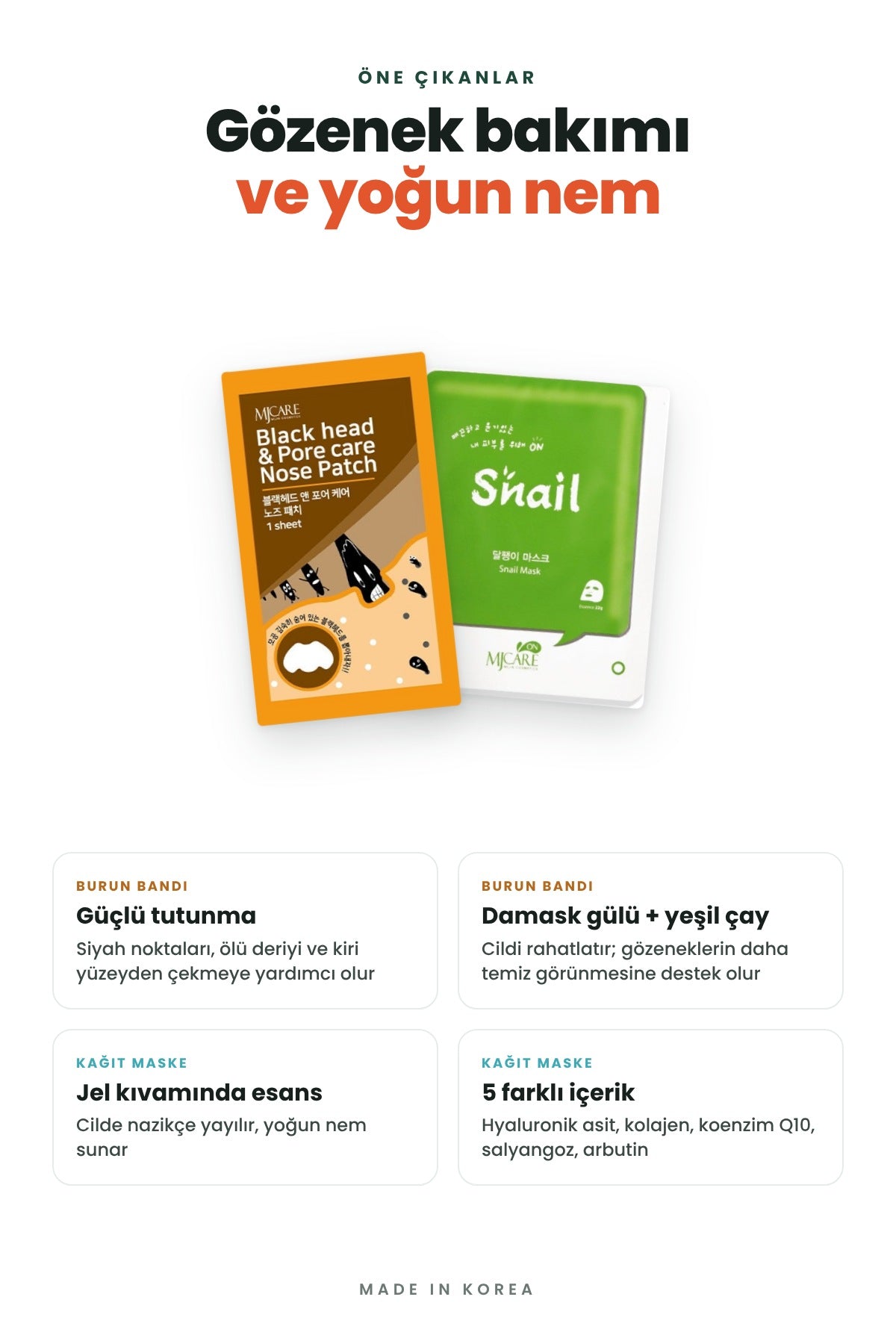 Mjcare Burun ve Yüz Bakım Paketi - 5'li Siyah Nokta Burun Bandı + 5'li Karışık Yüz Maskesi 3