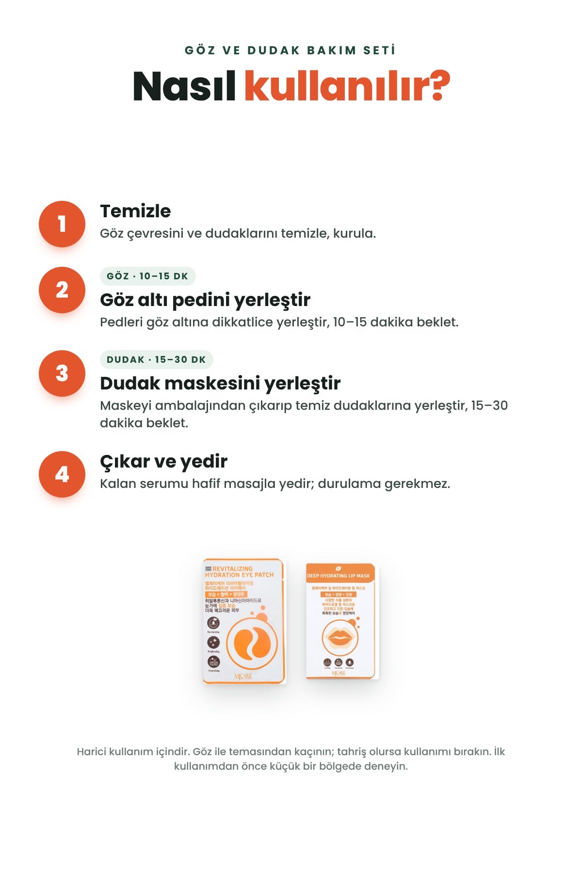 Mjcare Göz ve Dudak Bakım Seti - Nemlendirici Göz Altı Pedi + Yoğun Nemlendirici Dudak Maskesi 4