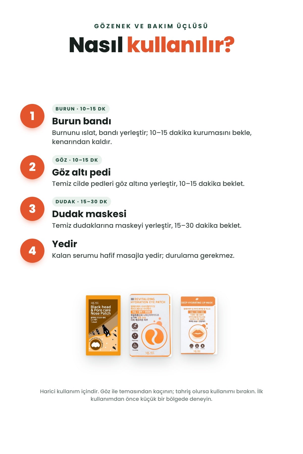 Mjcare Gözenek ve Bakım Üçlüsü - 5'li Burun Bandı + Göz Altı Pedi + Dudak Maskesi 4