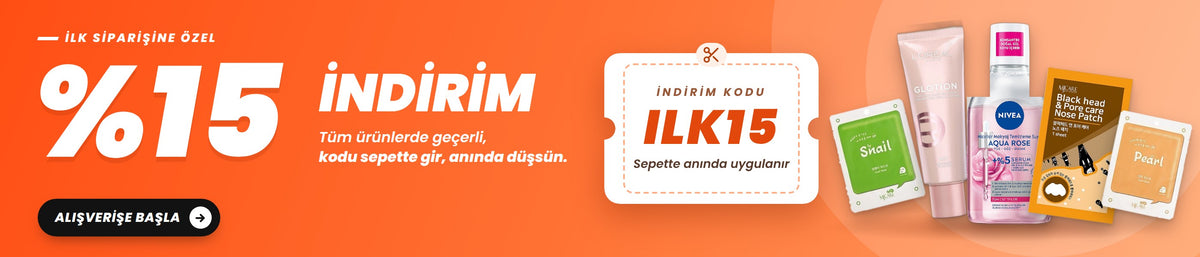 İlk siparişe özel %15 indirim - ILK15 kodu