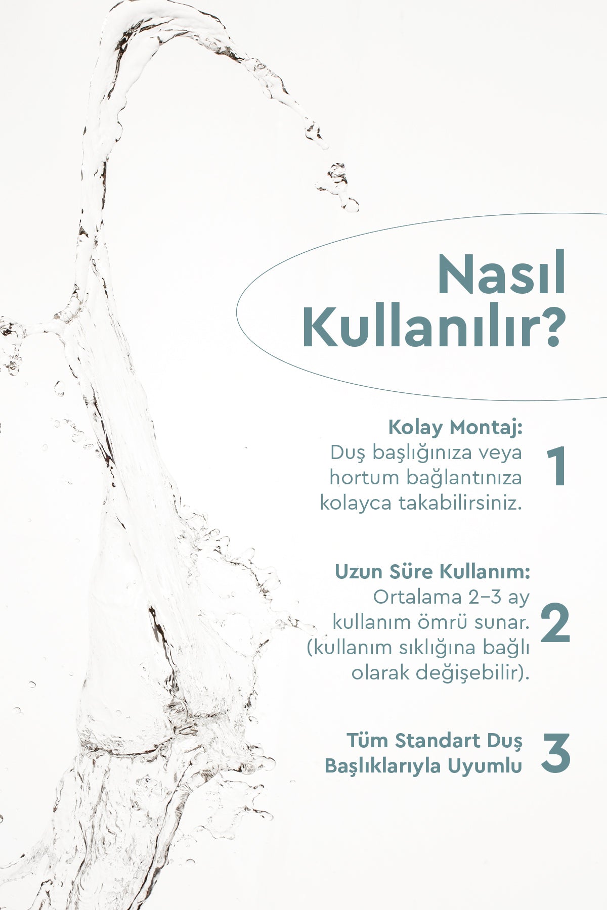 Mini Duş Başlığı + Madeca Duş Filtresi