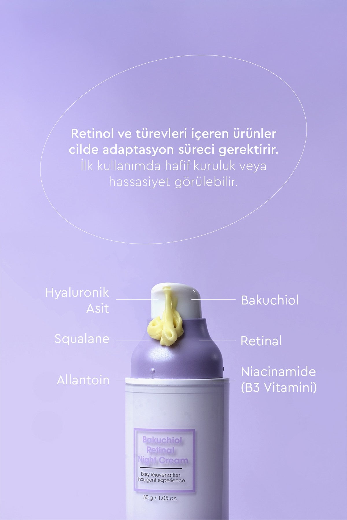 Retinal Ve Bakuchiol Destekli Yenileyici Gece Kremi 15g