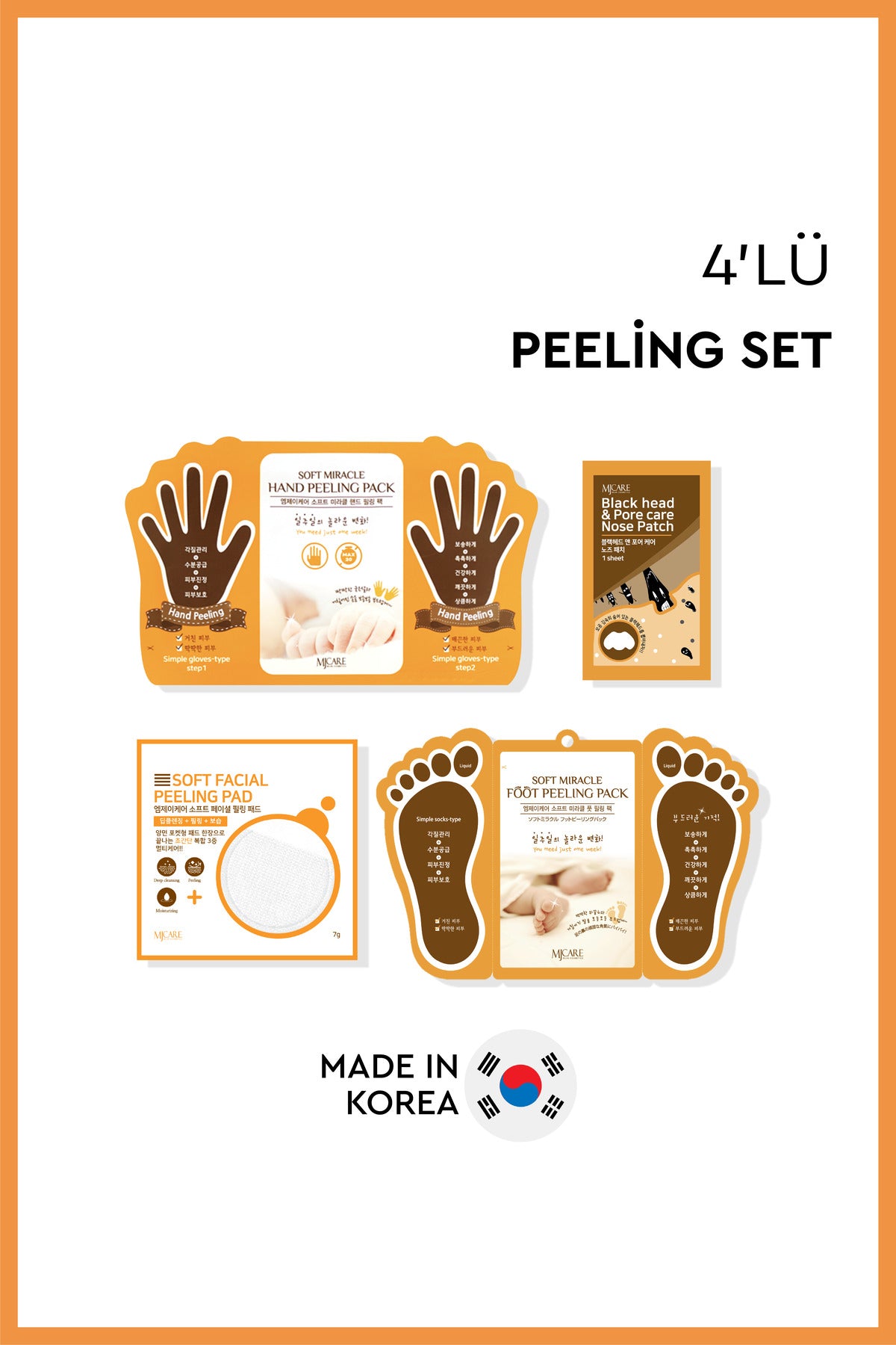 Peeling Set 4'lü - Baştan Aşağı Yenileyici ve Arındırıcı Peeling Maske Paketi