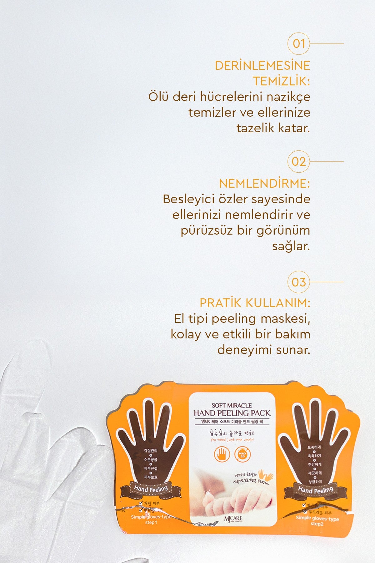 MJCare Hand Peeling exfoliating hand peel mask – detail 1