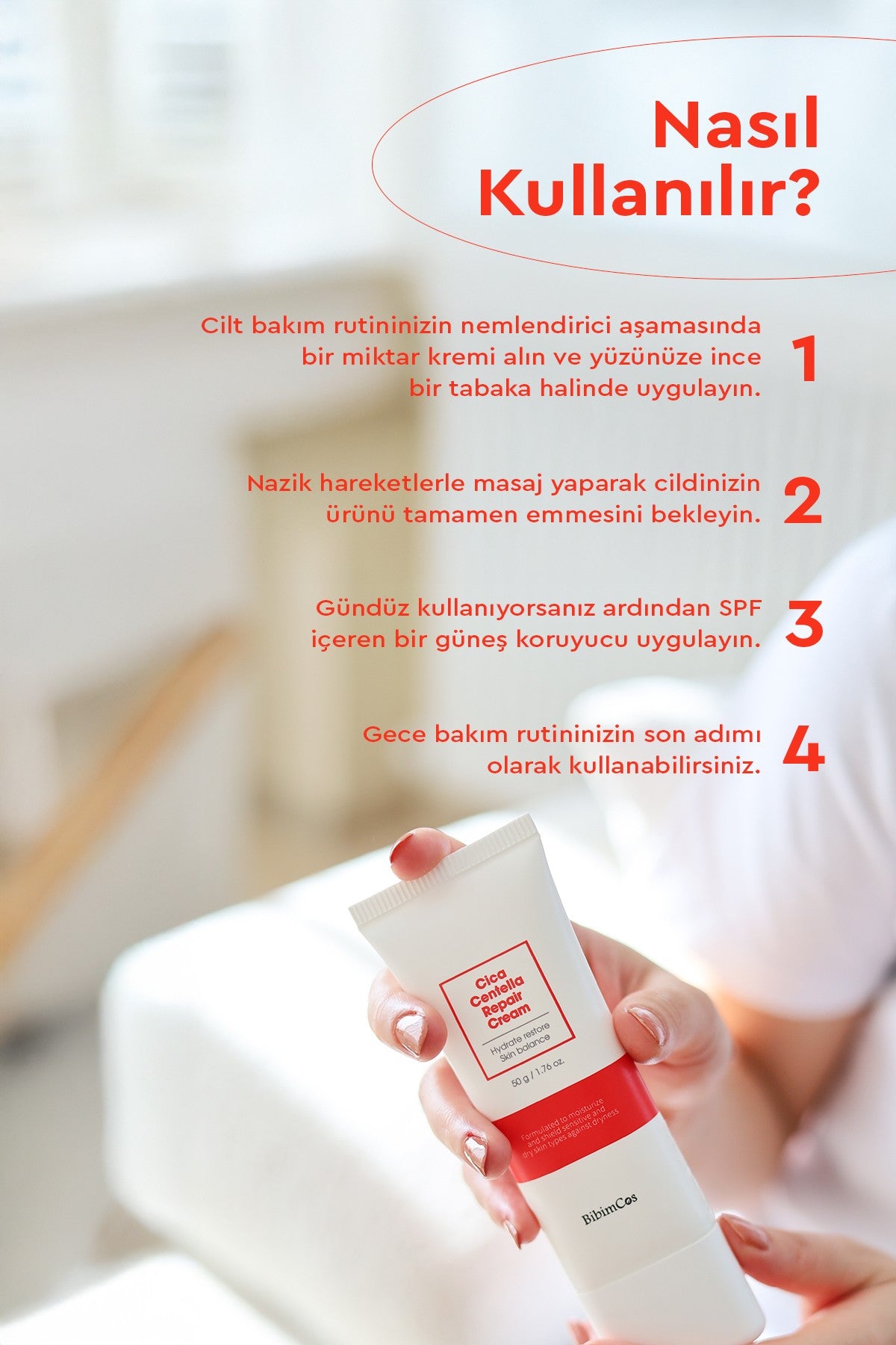 Cica Centella Repair Cream 50g - Cilt Onarıcı Ve Sakinleştirici Krem