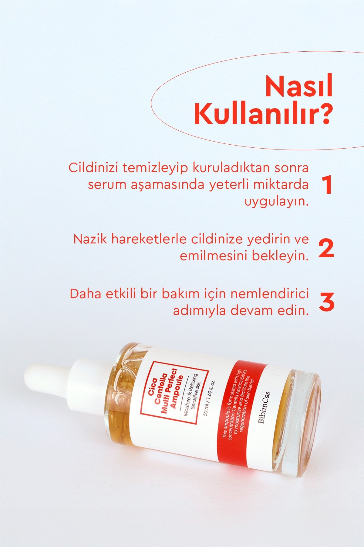 Cica Centella Multi Perfect Ampoule 50ml - Cilt Yatıştırıcı ve Nemlendirici Serum