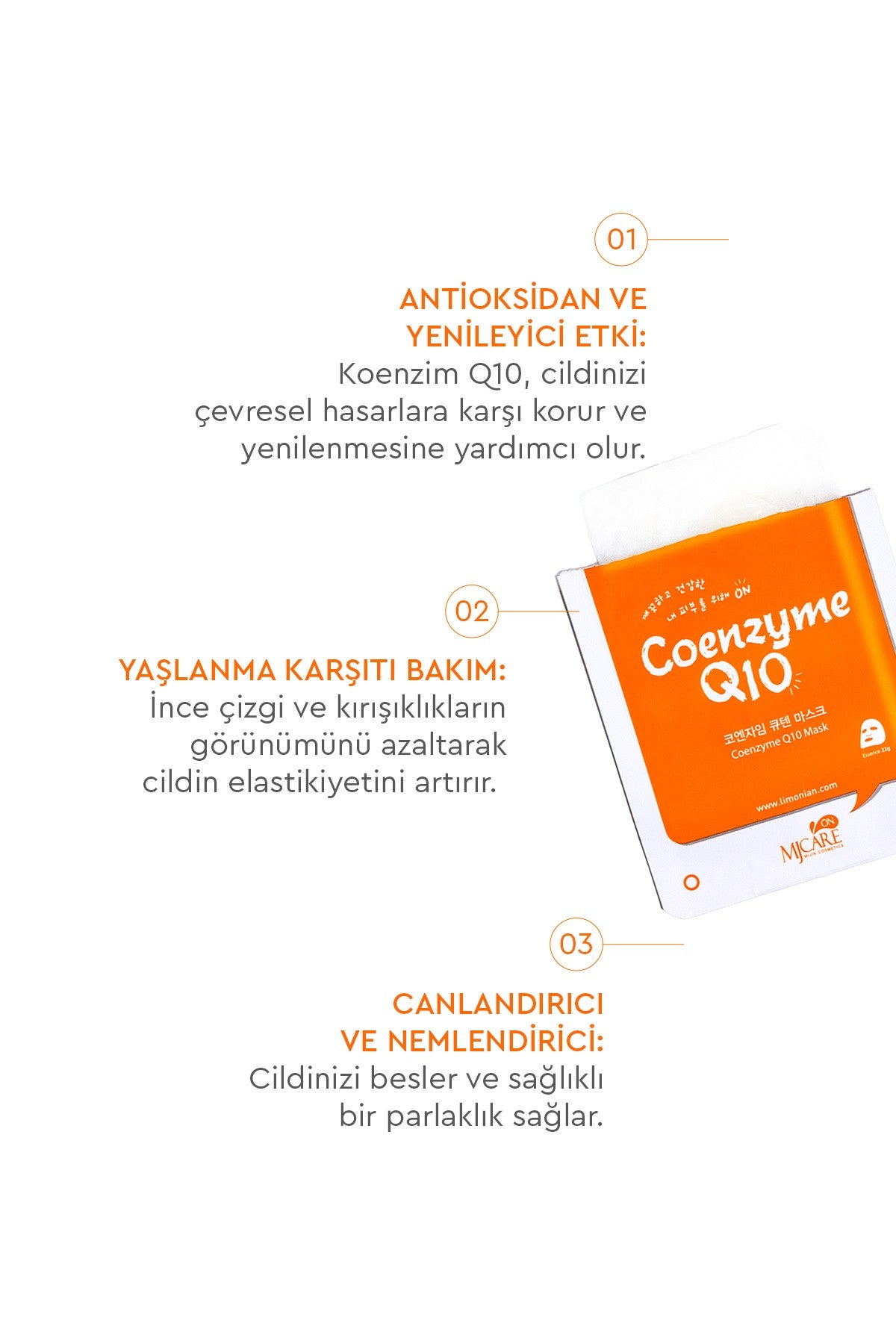 On Coenzyme Q10 Mask - Koenzim Q10 Içeren Yüz Maskesi 5'li