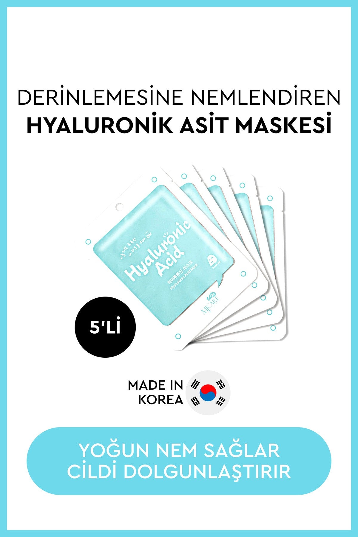 On Hyaluronic Acid Mask Hyalüronik Asit Özlü Yüz Maskesi 5'li