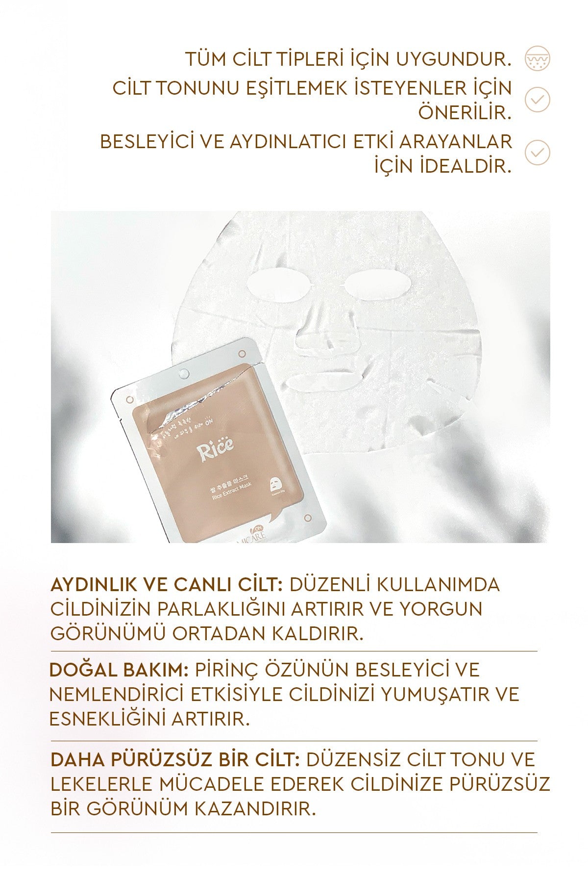 On Rice Extract Mask - Pirinç Özlü Yüz Maskesi 10'lu