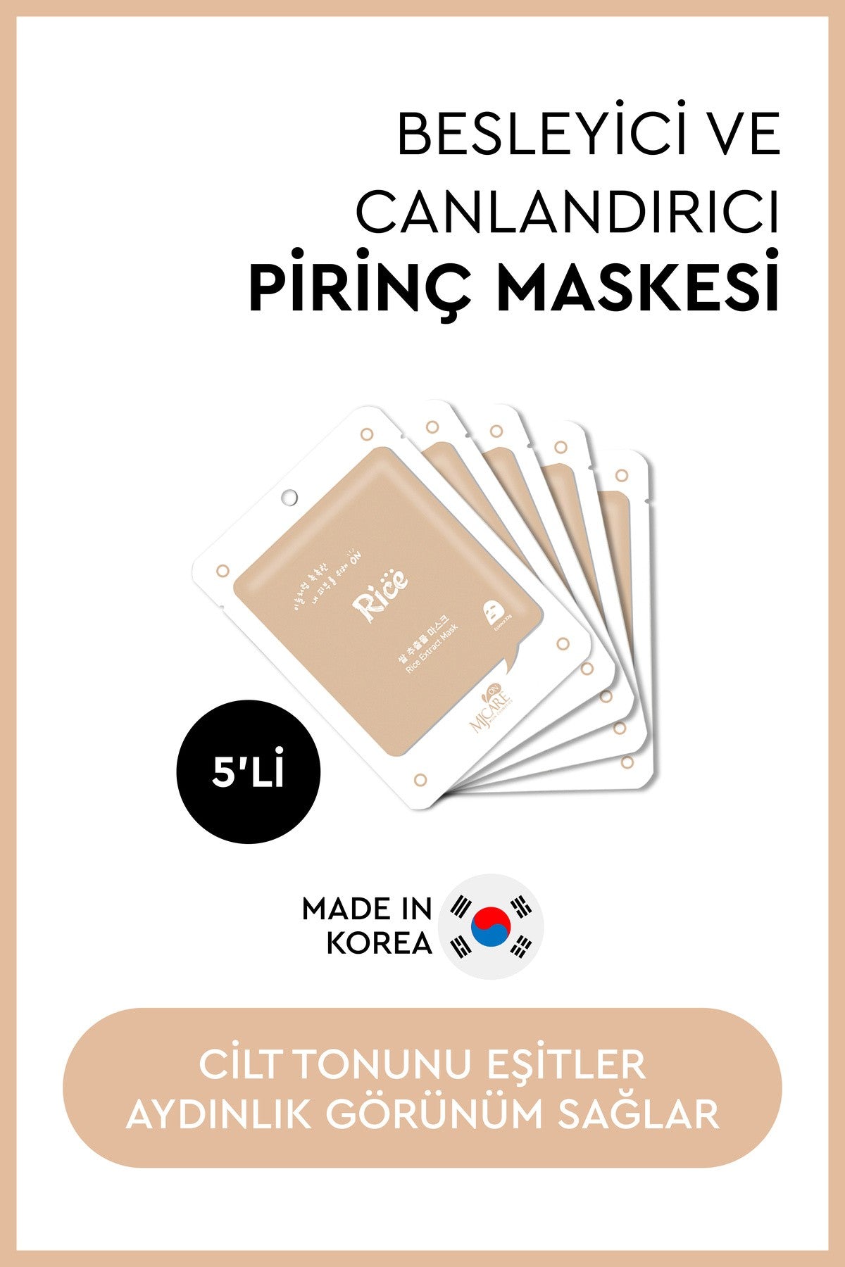 On Rice Extract Mask - Pirinç Özlü Yüz Maskesi 5'li