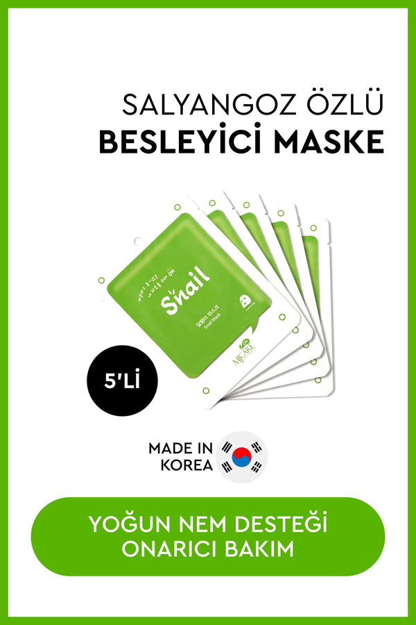 On Snail Mask Salyangoz Özlü Yüz Maskesi 5'li