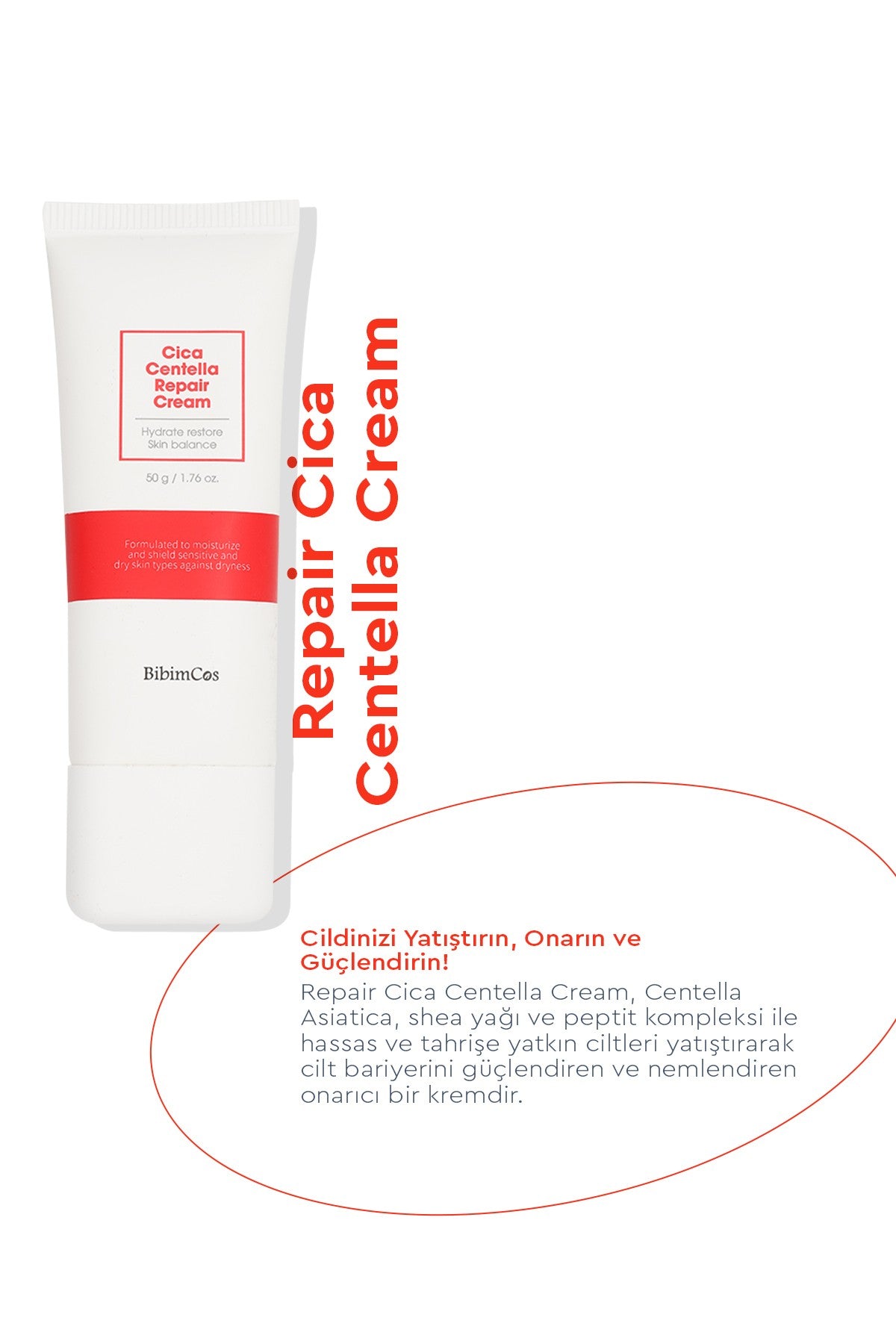 Cica Centella Repair Cream 50g - Cilt Onarıcı Ve Sakinleştirici Krem
