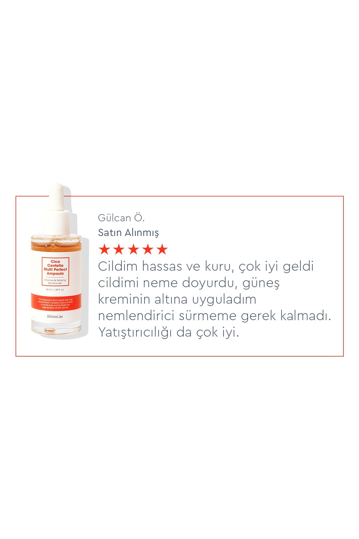 Cica Centella Multi Perfect Ampoule 50ml - Cilt Yatıştırıcı ve Nemlendirici Serum