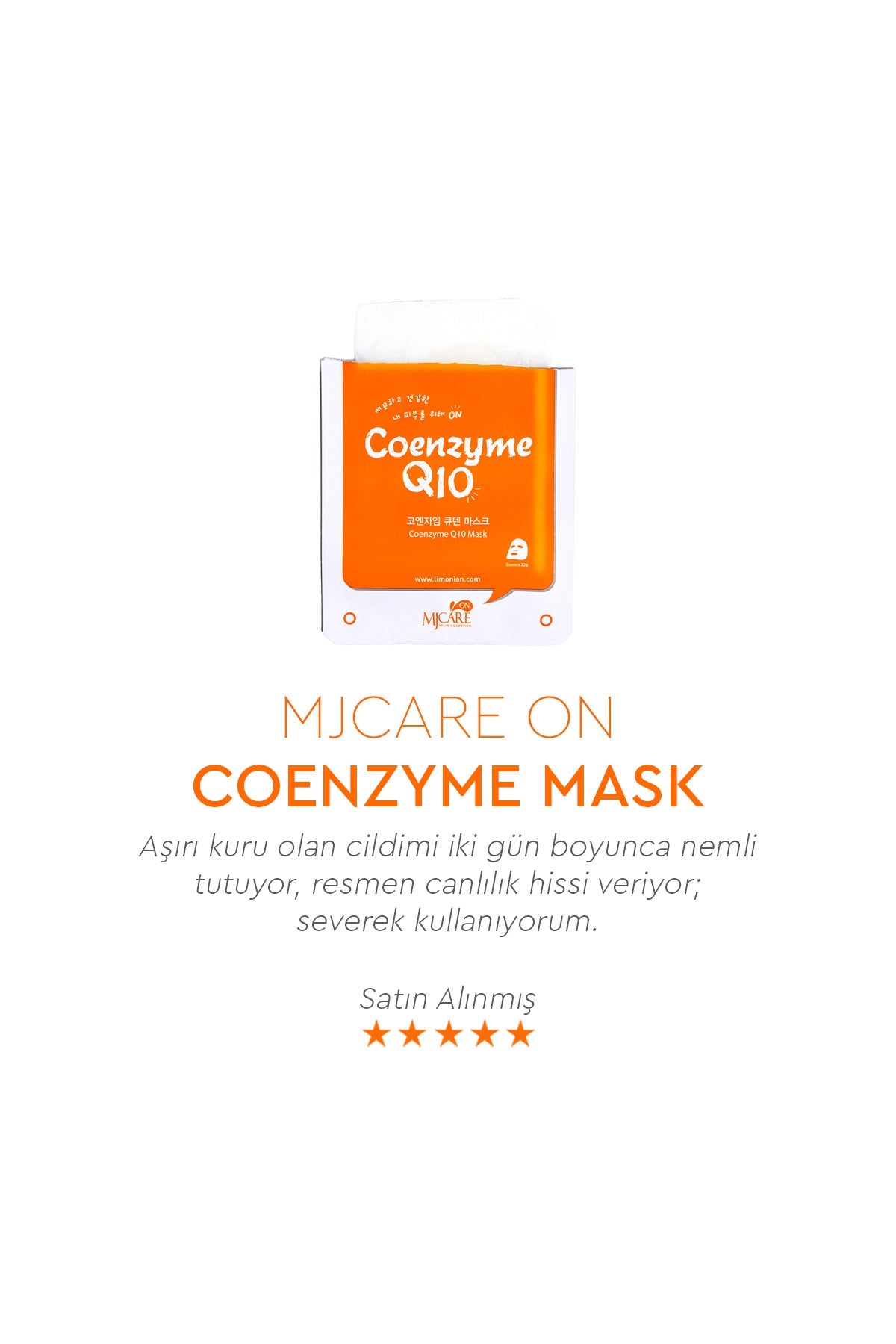 On Coenzyme Mask - Koenzim Q10 Içeren Yüz Maskesi 10'lu