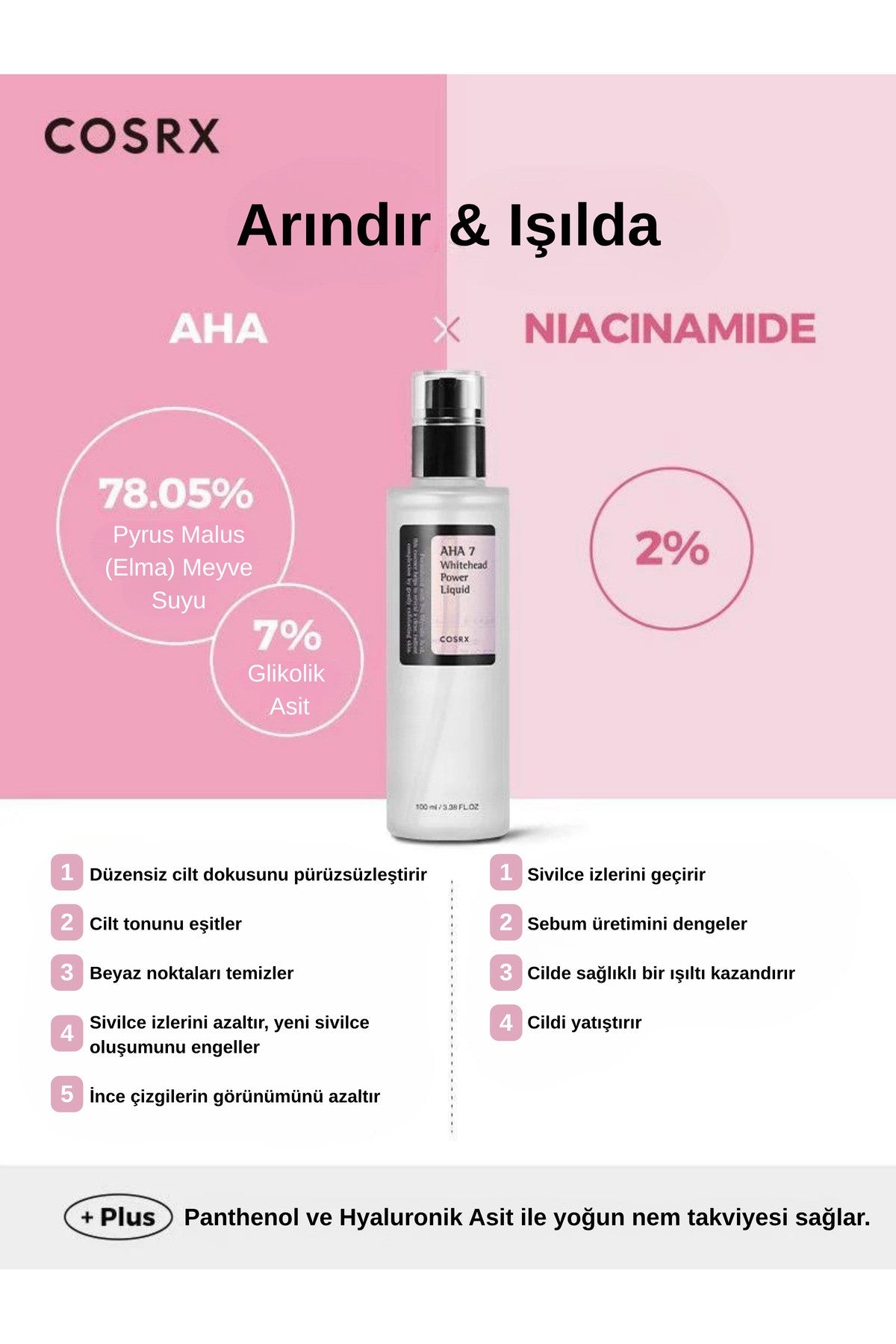 AHA 7 Whitehead Power Liquid – 100ml AHA Asitli Tonik