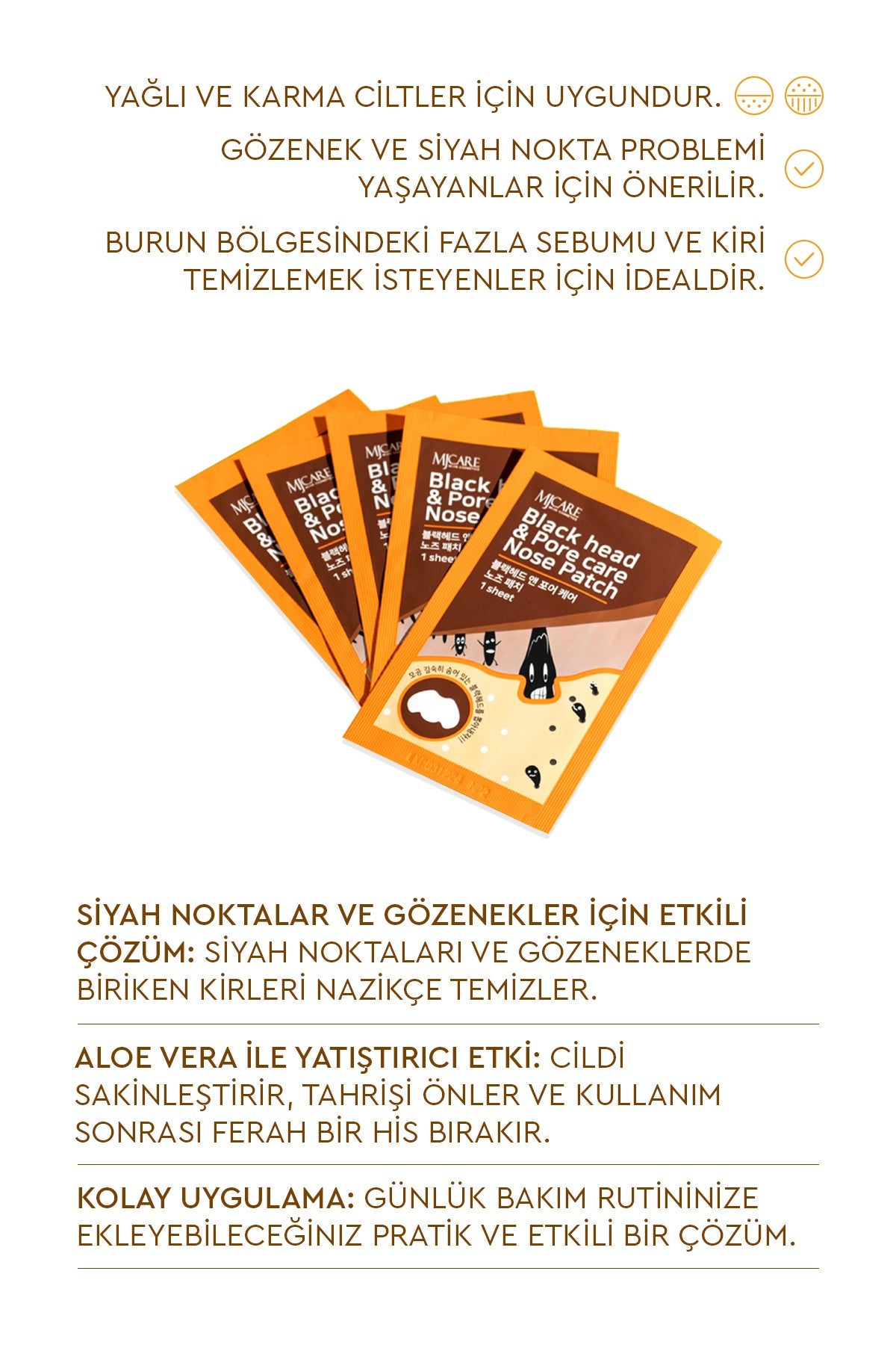 Nose Patch - Siyah Nokta Ve Gözenek Için Temizleyici Burun Bandı 5'li