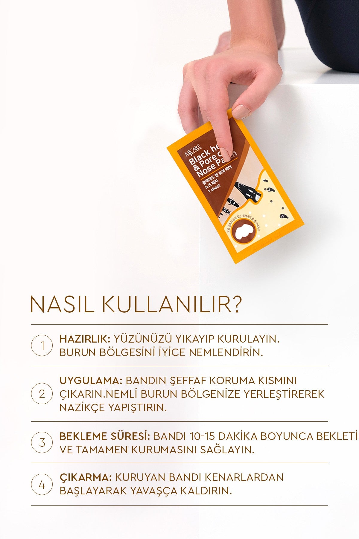 Nose Patch Siyah Nokta Ve Gözenek Için Temizleyici Burun Bandı 10'lu