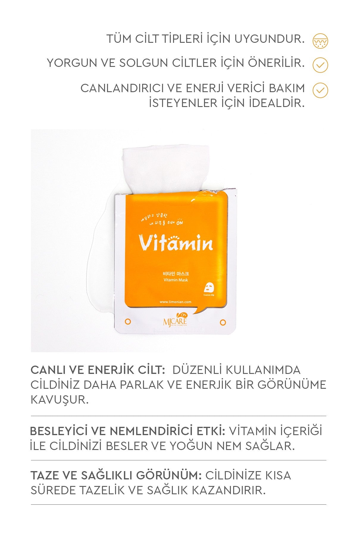 On Vitamin Mask -vitaminli Yüz Maskesi 10'lu