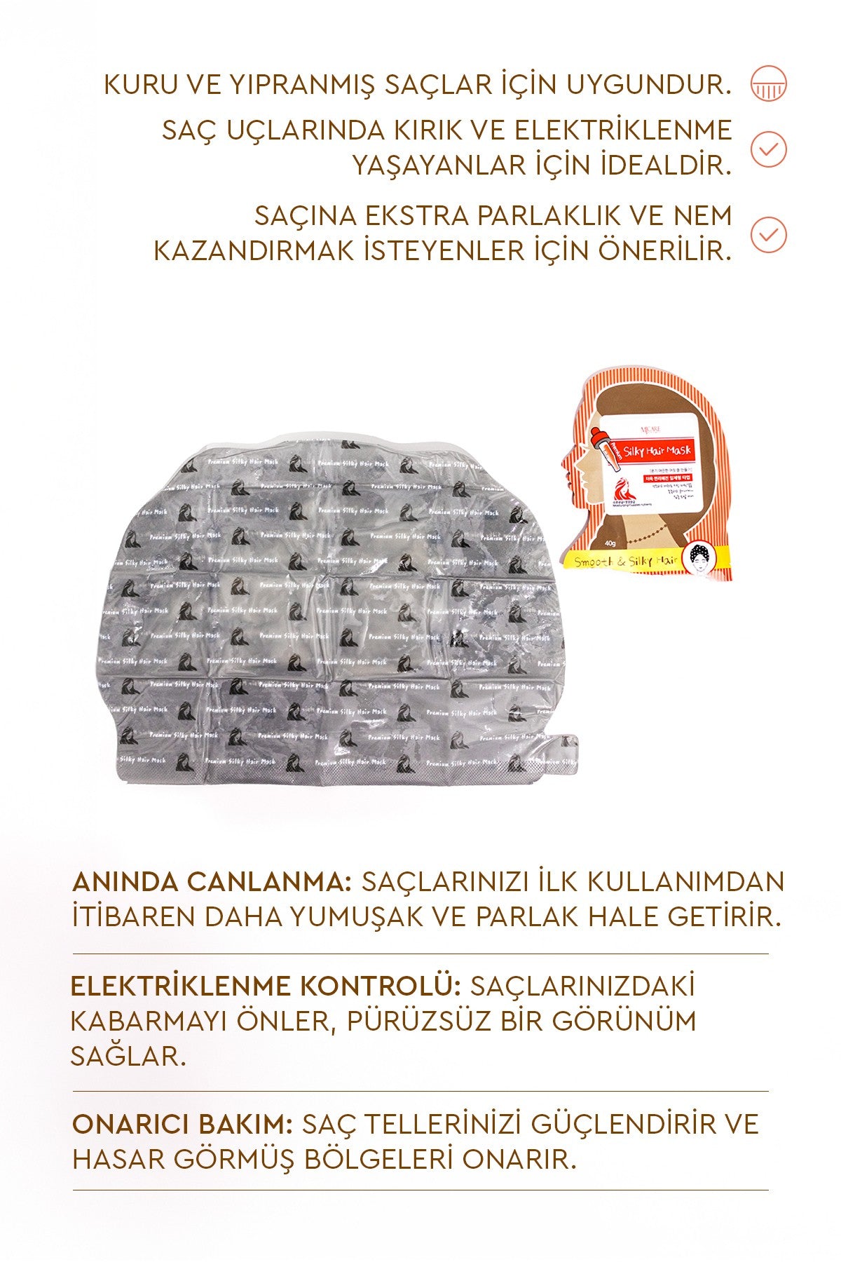 Premium Silky Hair Mask - Pürüzsüzleştirici Saç Maskesi 5'li