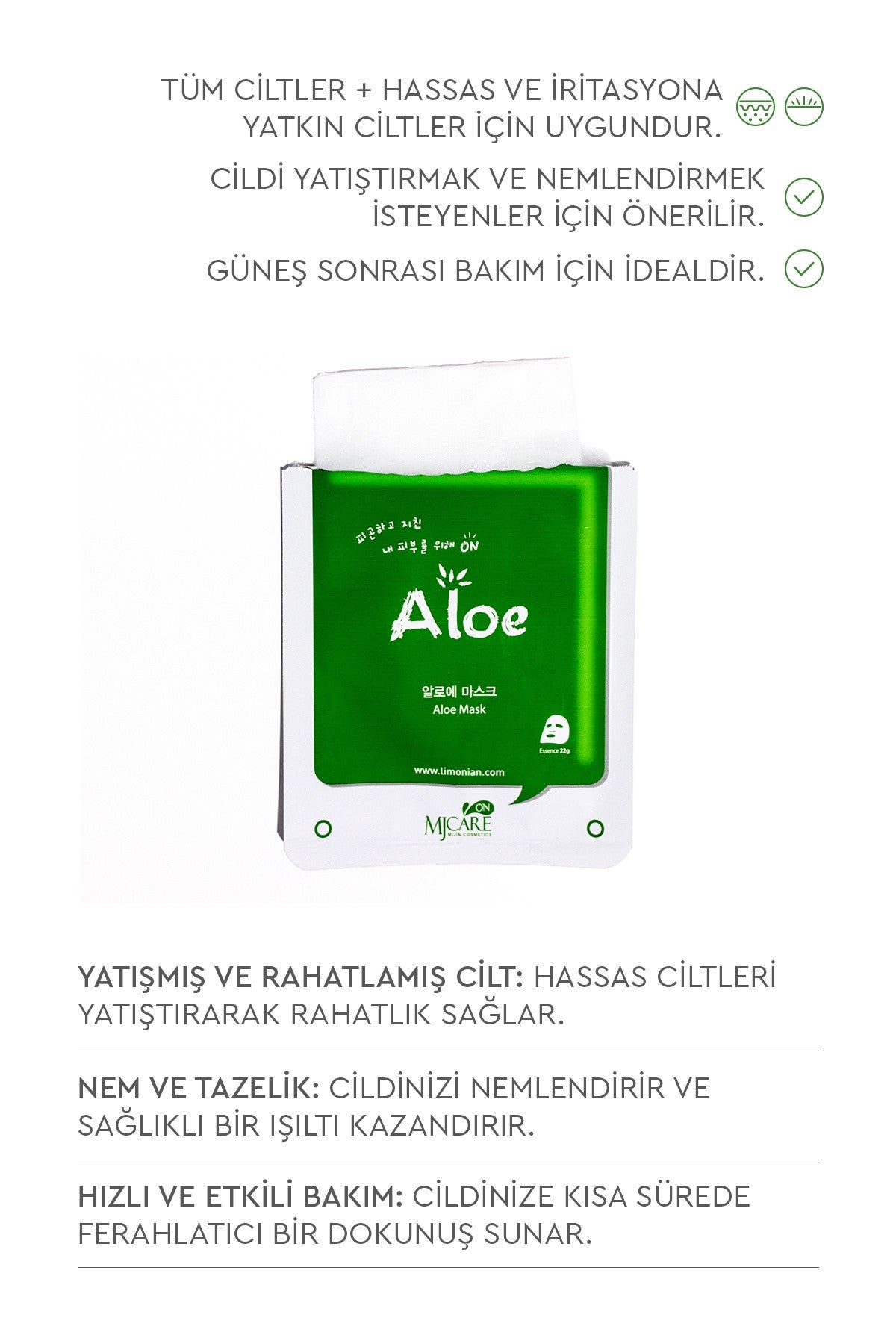 Aloe Vera Özlü Yüz Maskesi 5'li 88092208001605