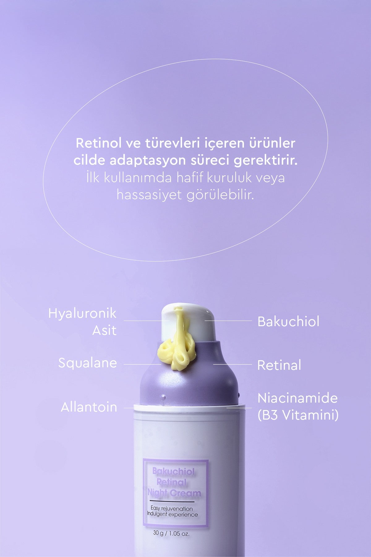 Retinal & Bakuchiol Destekli Yenileyici Gece Kremi 30g
